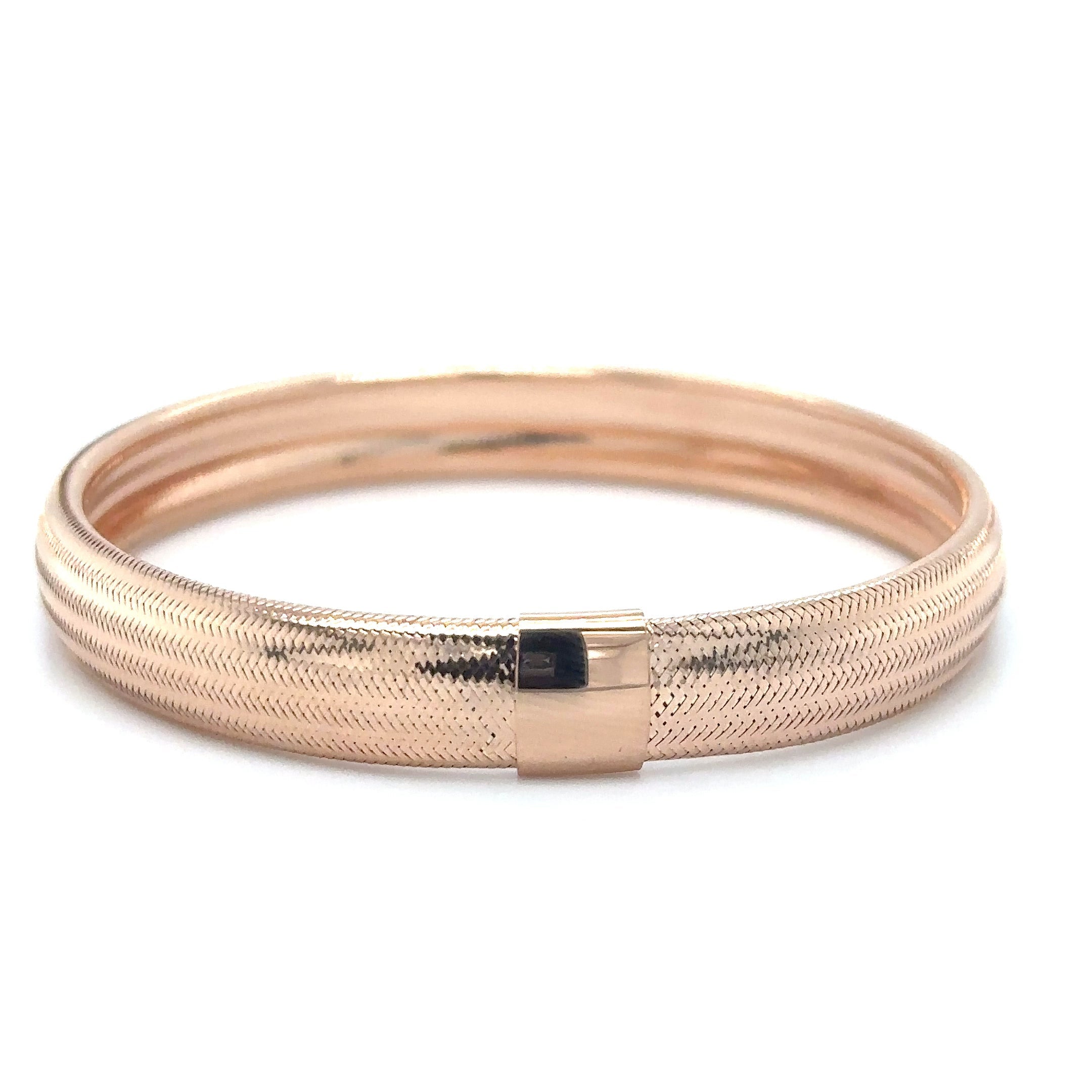 Brazalete Elástico De Oro Rosa De 14K