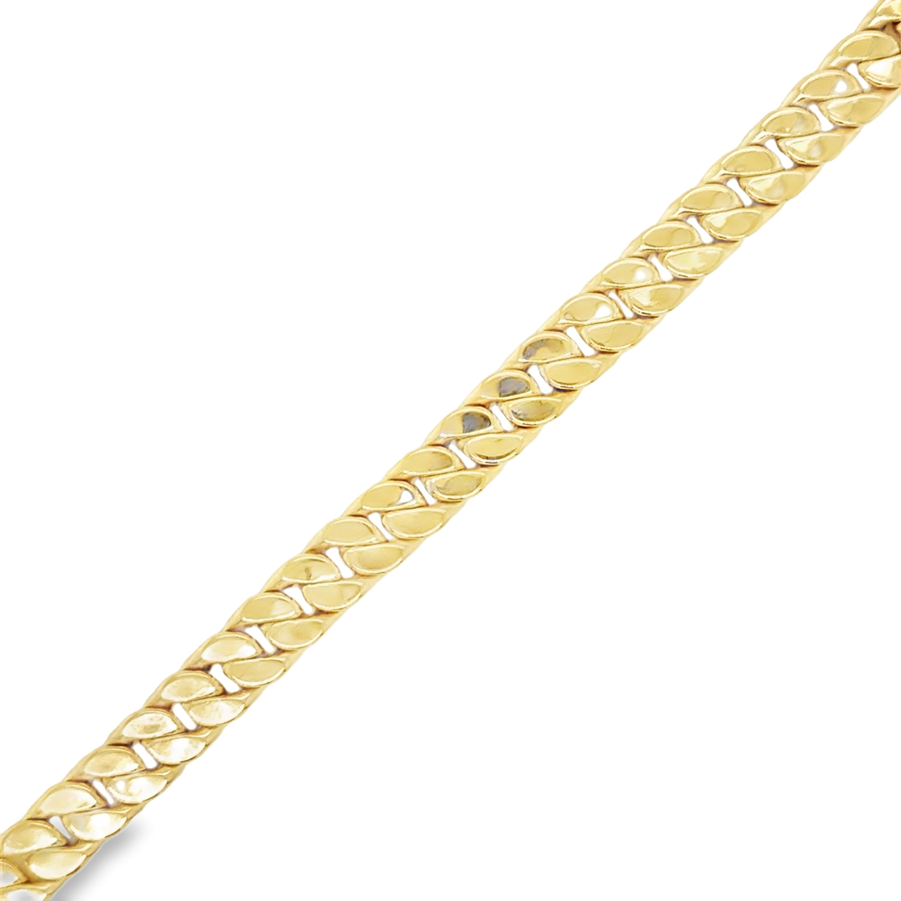 Pulsera Cubana De Oro Amarillo De 14Kt   5.75 G