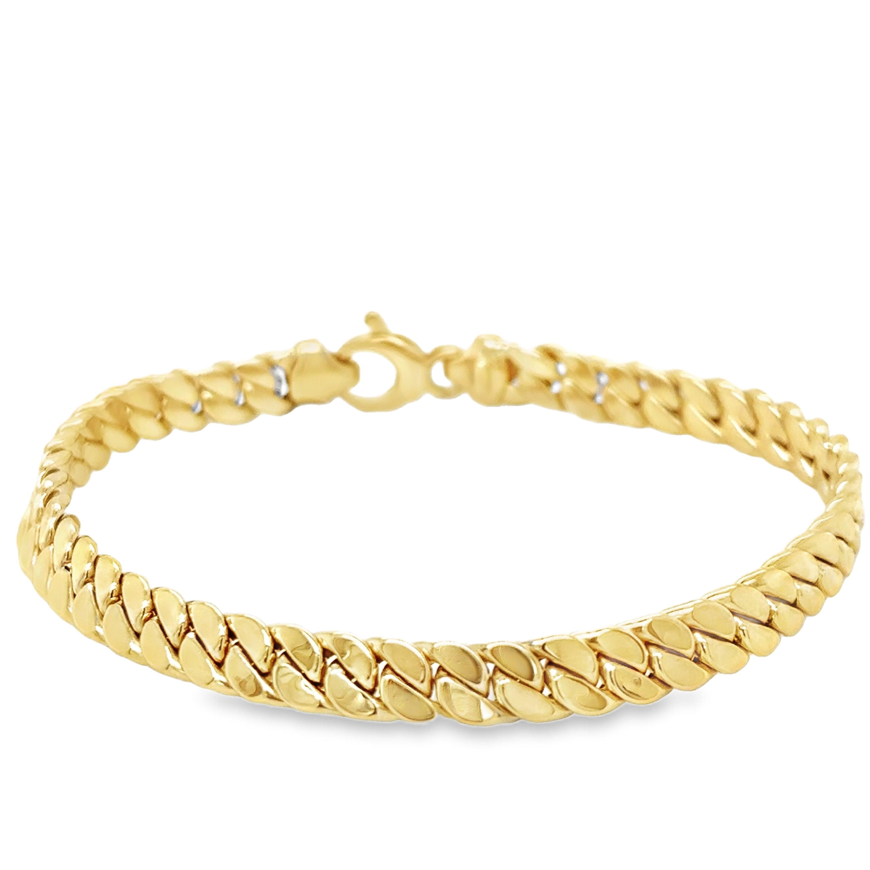 Pulsera Cubana De Oro Amarillo De 14Kt   5.75 G