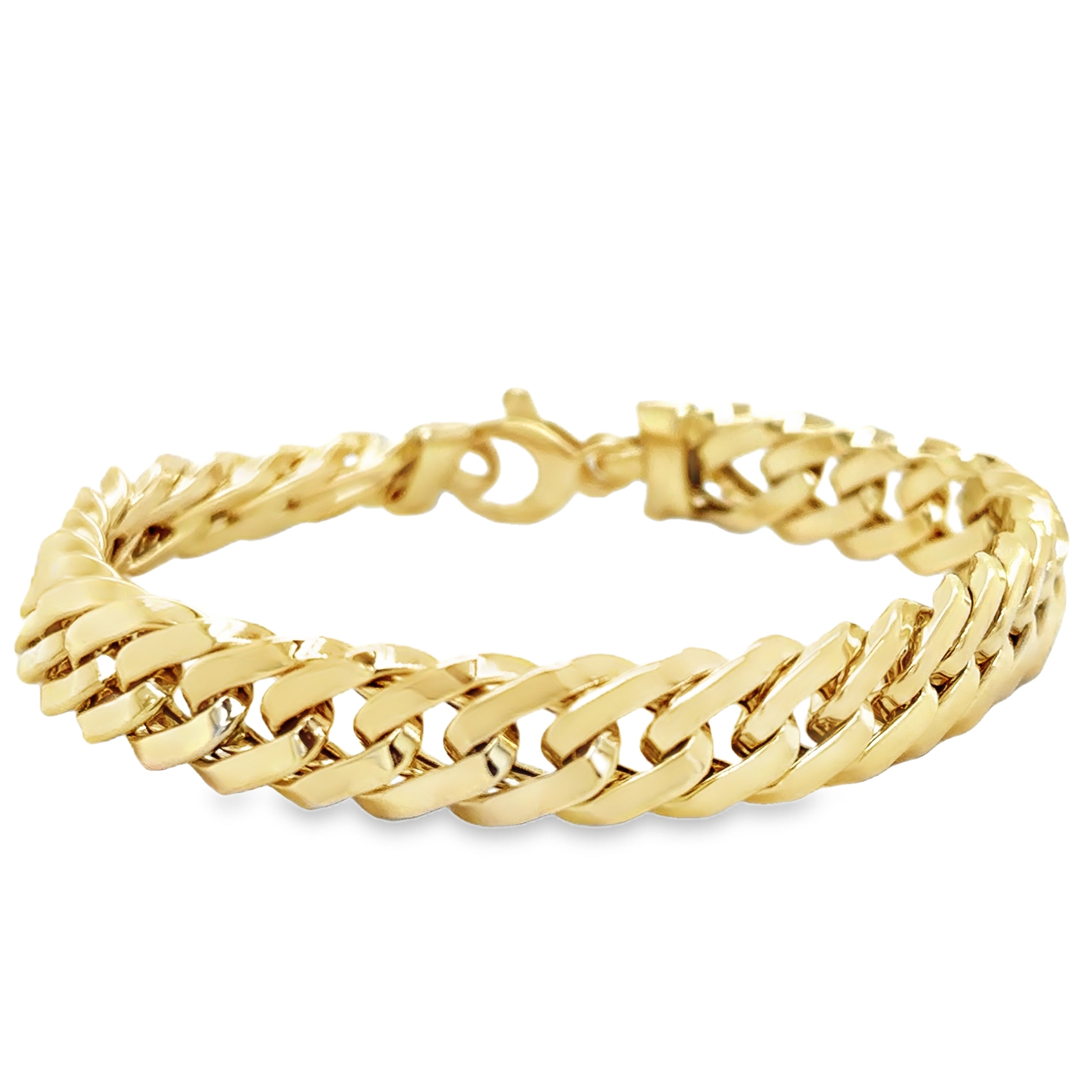 Pulsera Cubana De Oro Amarillo De 14Kt 7"