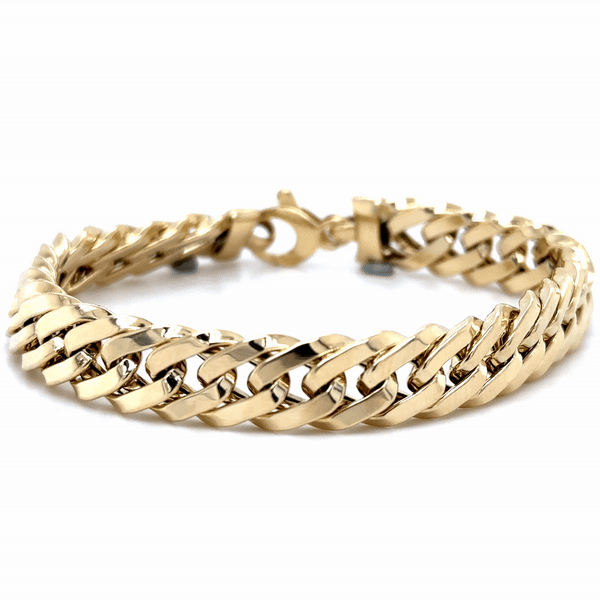 Pulsera Cubana De Oro Amarillo De 14Kt 7"