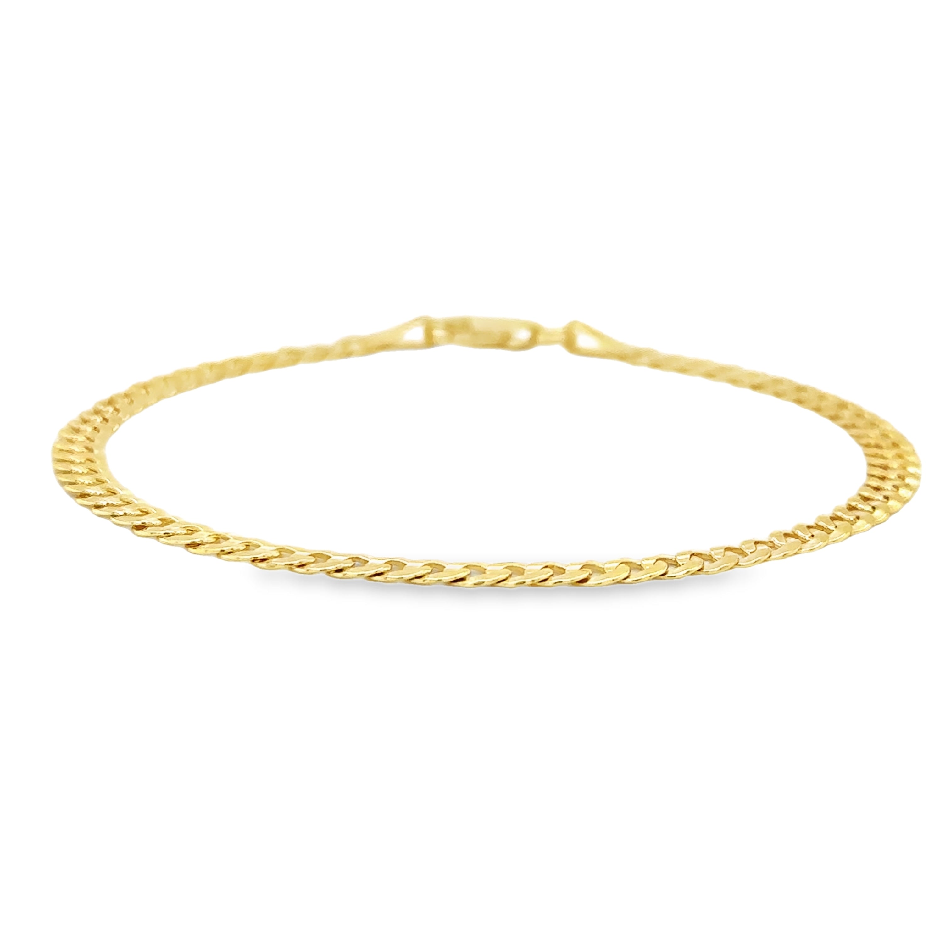 Pulsera Cubana Plana De Oro Amarillo De 14Kt  3.65 G