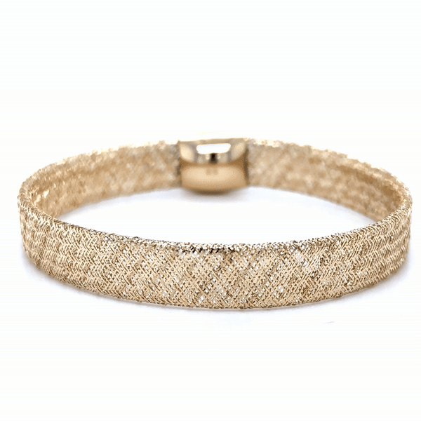 Brazalete Elástico Oro Amarillo De 14K  3.15 G