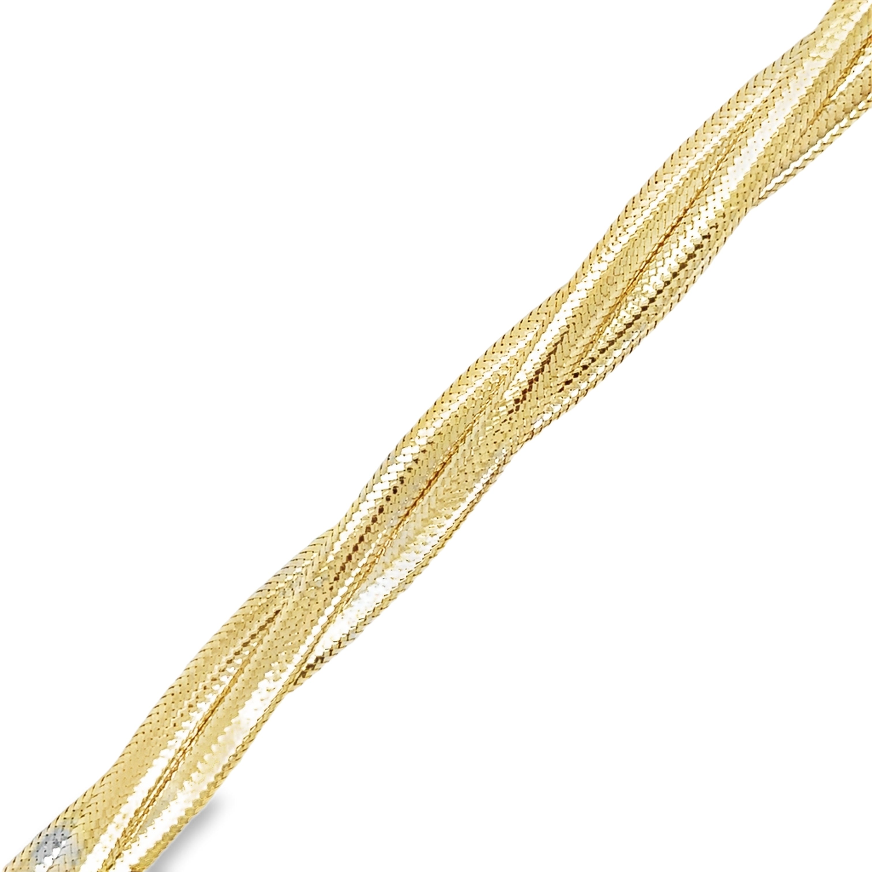 Pulsera Trenzada Elástica De Oro Amarillo De 14Kt  3.85 G