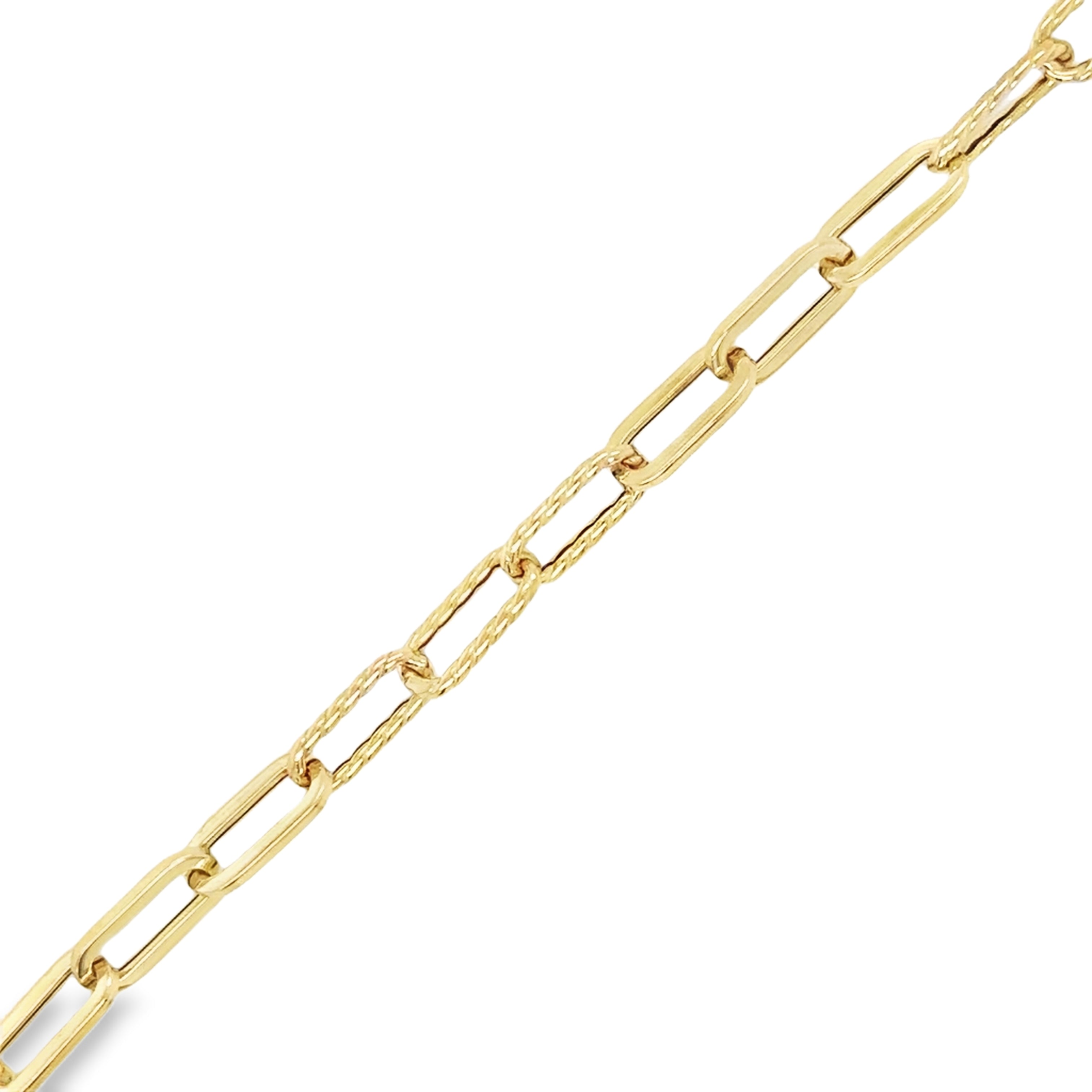 Pulsera De Paperclip De Oro Amarillo De 14Kt   2.65 G