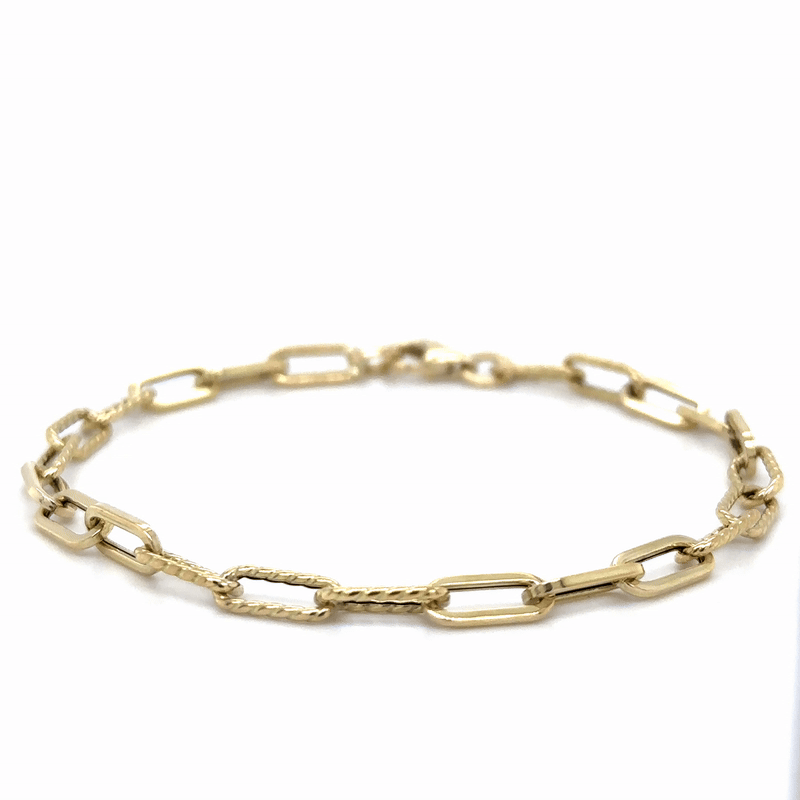 Pulsera De Paperclip De Oro Amarillo De 14Kt   2.65 G