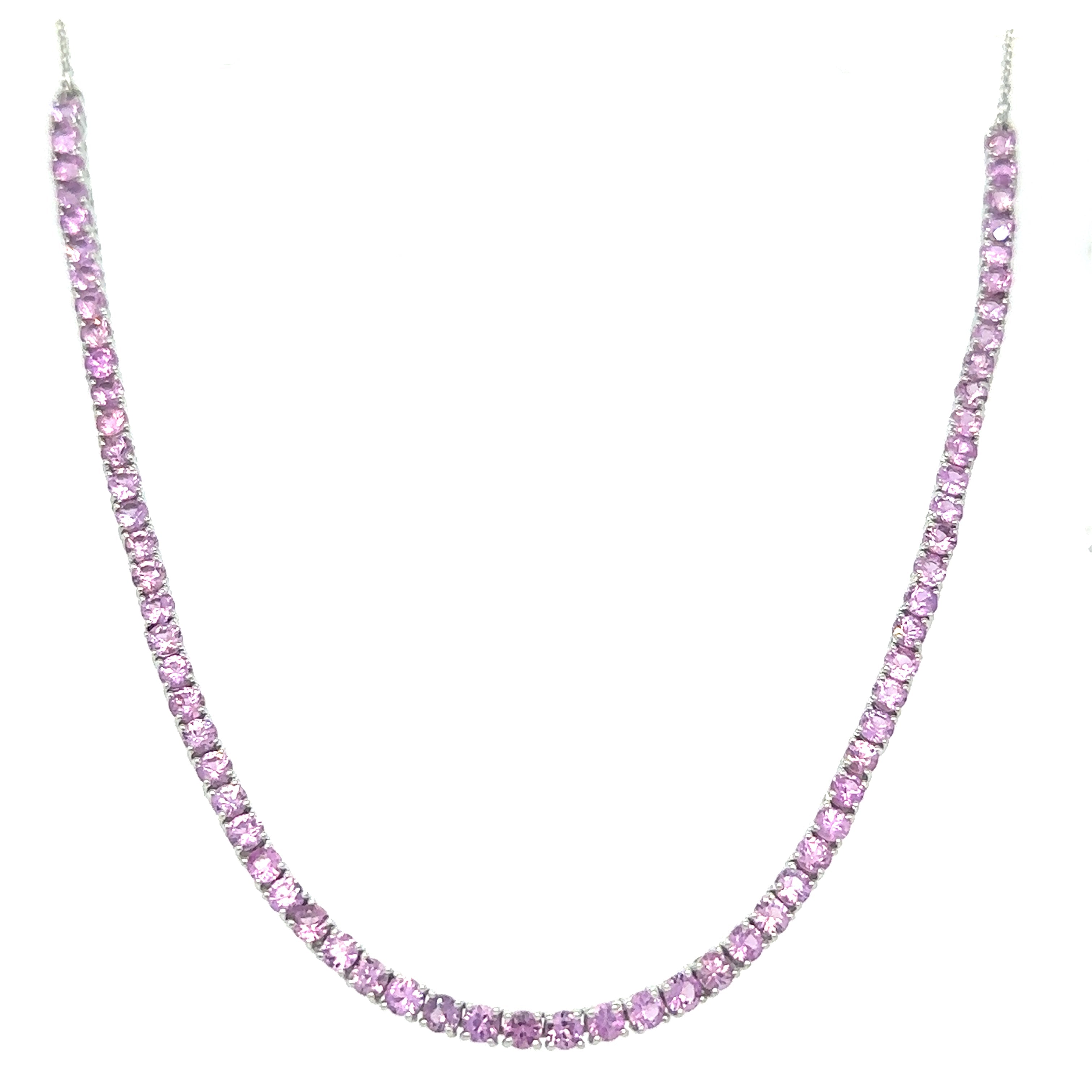 Collar Zafiro Rosa Oro Blanco 7.25 Ct.