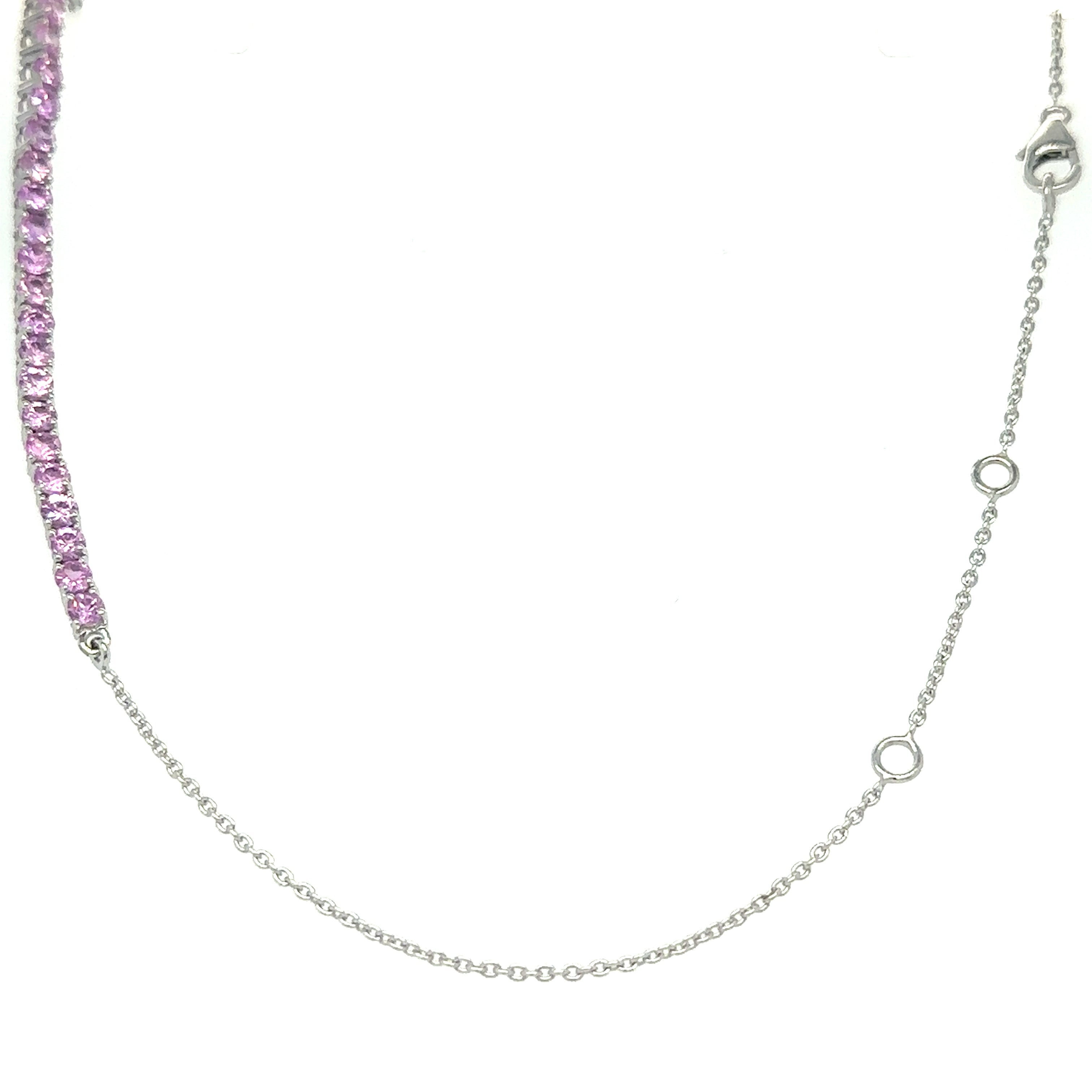 Collar Zafiro Rosa Oro Blanco 7.25 Ct.