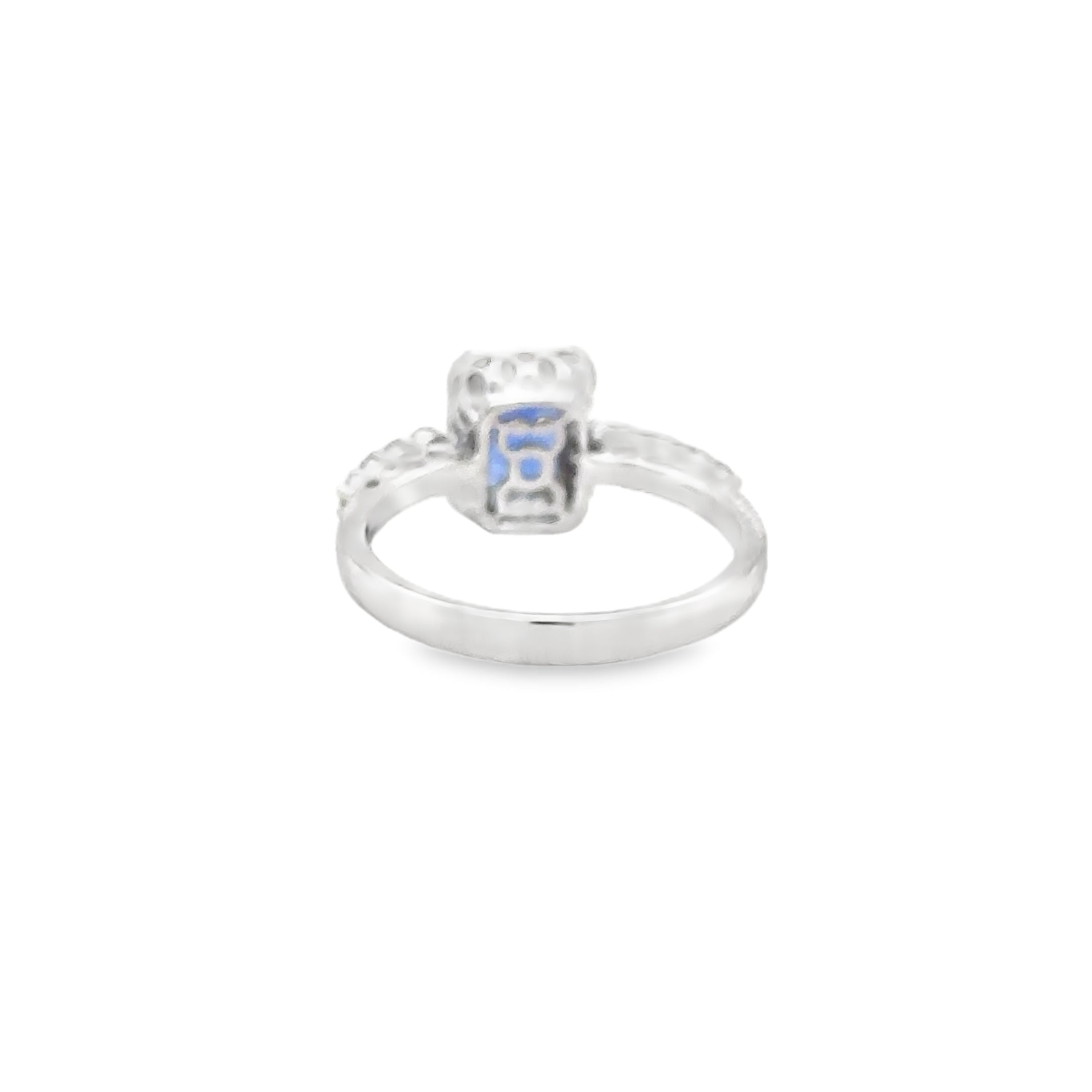 Anillo Tanzanita Y Diamantes De Oro Blanco De 14 Kt 1.53 Ct.