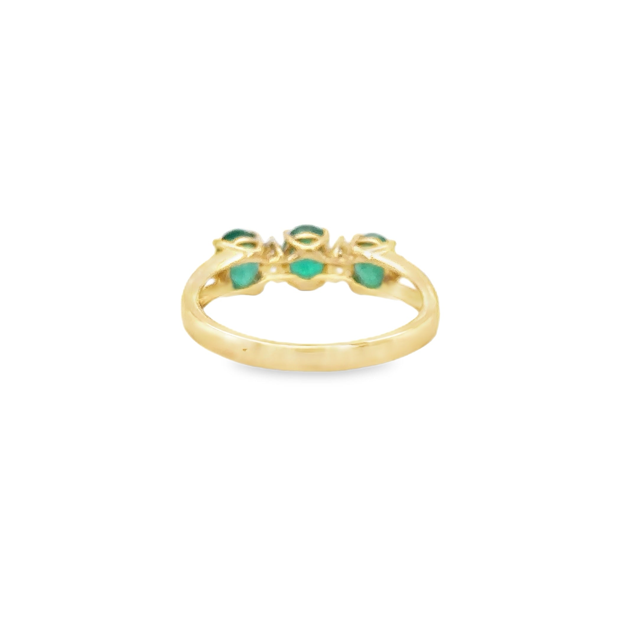 Anillo De Oro Amarillo De 14Kt Con Esmeralda Y Diamantes, 1.12 CT