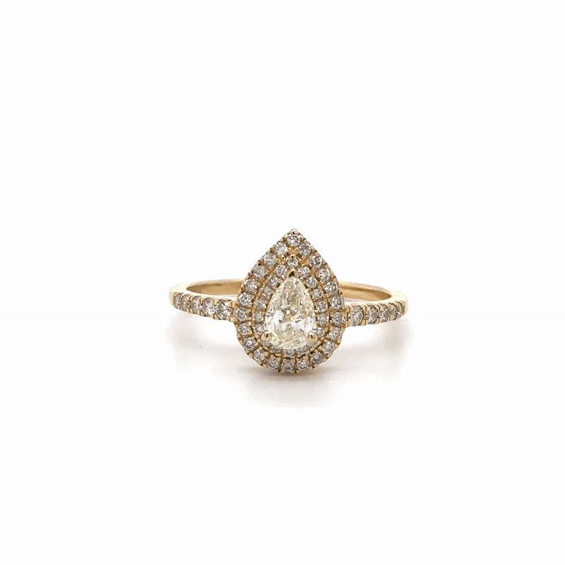 Anillo De Diamantes De Oro Amarillo De 14Kt 0.75 Ct.