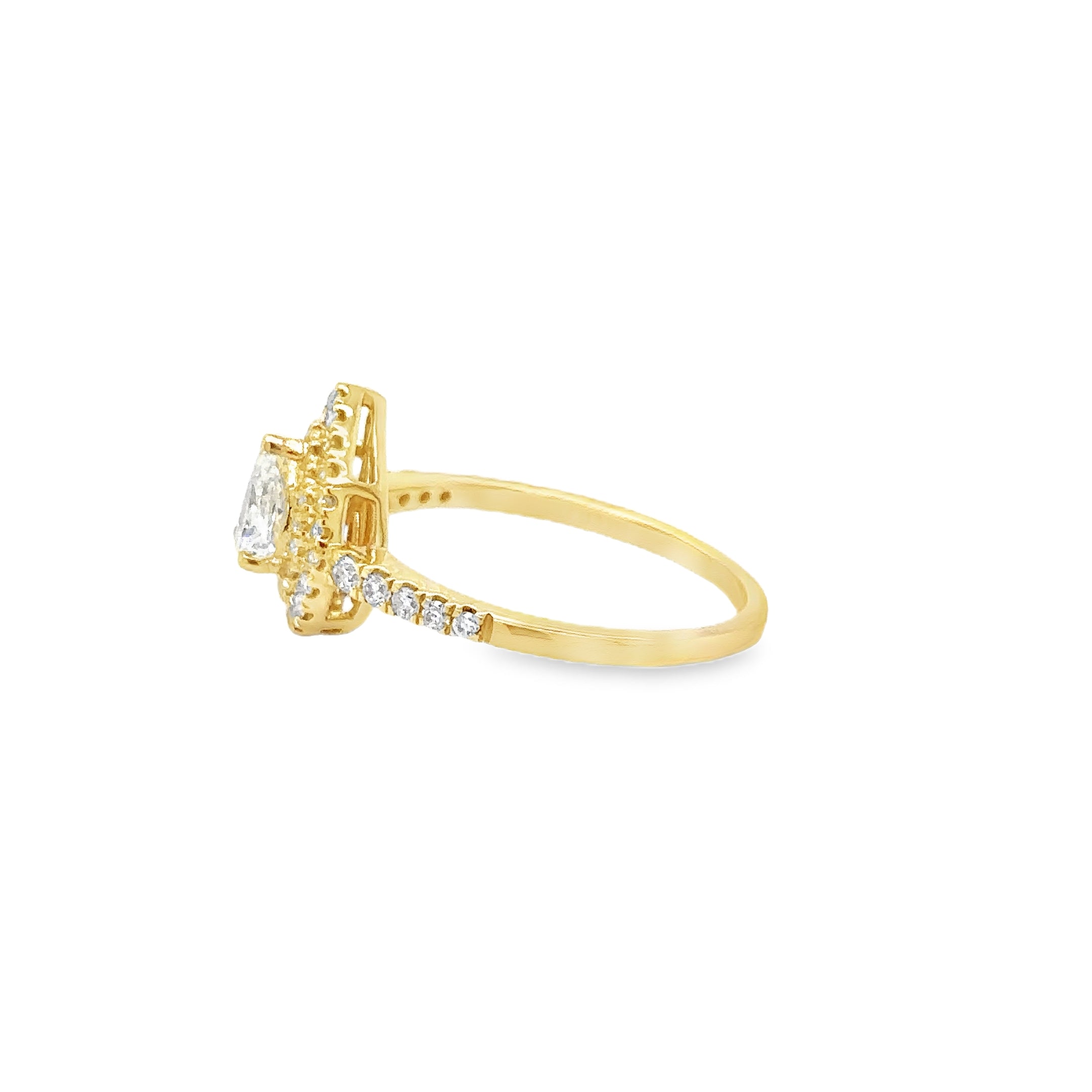Anillo De Diamantes De Oro Amarillo De 14Kt 0.75 Ct.