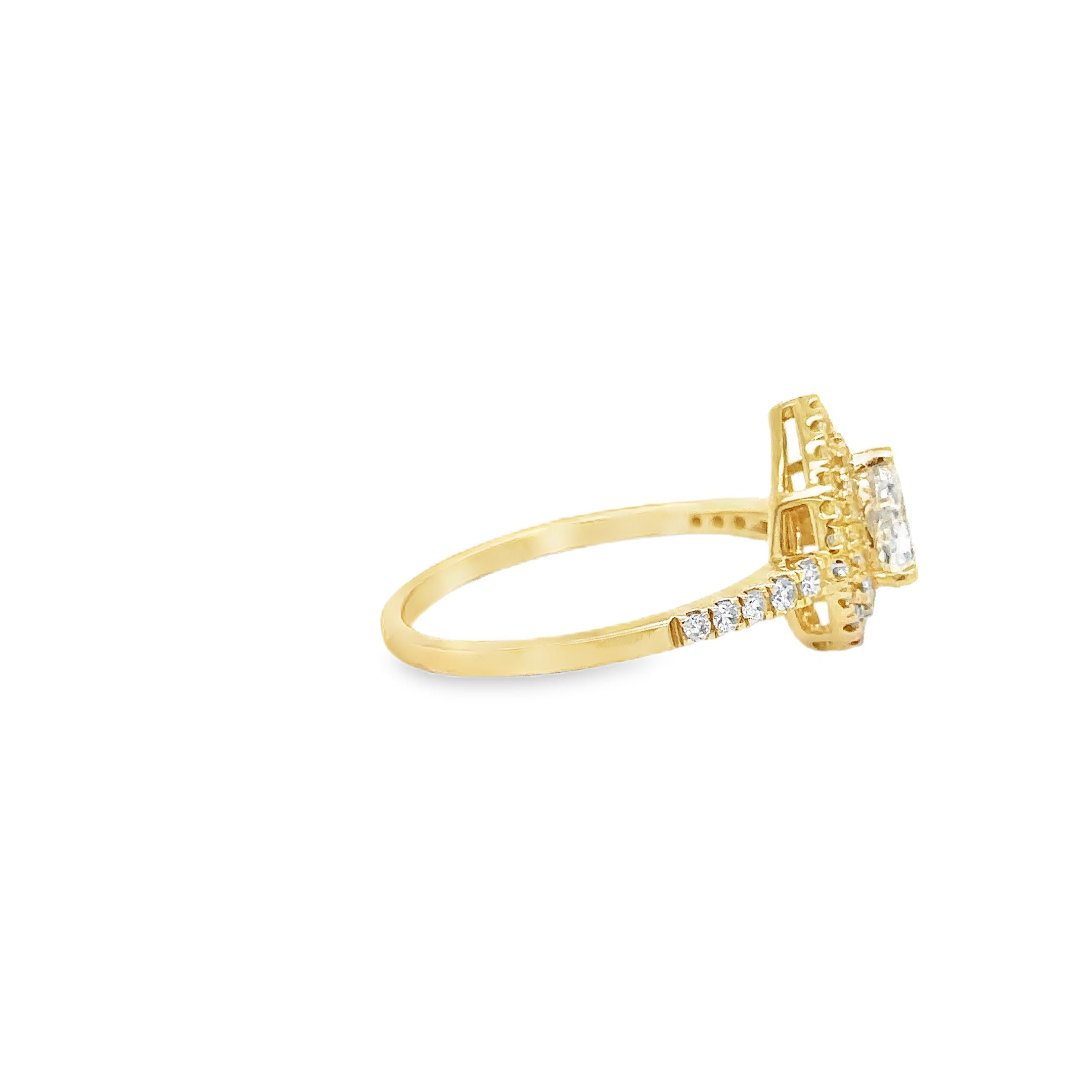 Anillo De Diamantes De Oro Amarillo De 14Kt 0.75 Ct.