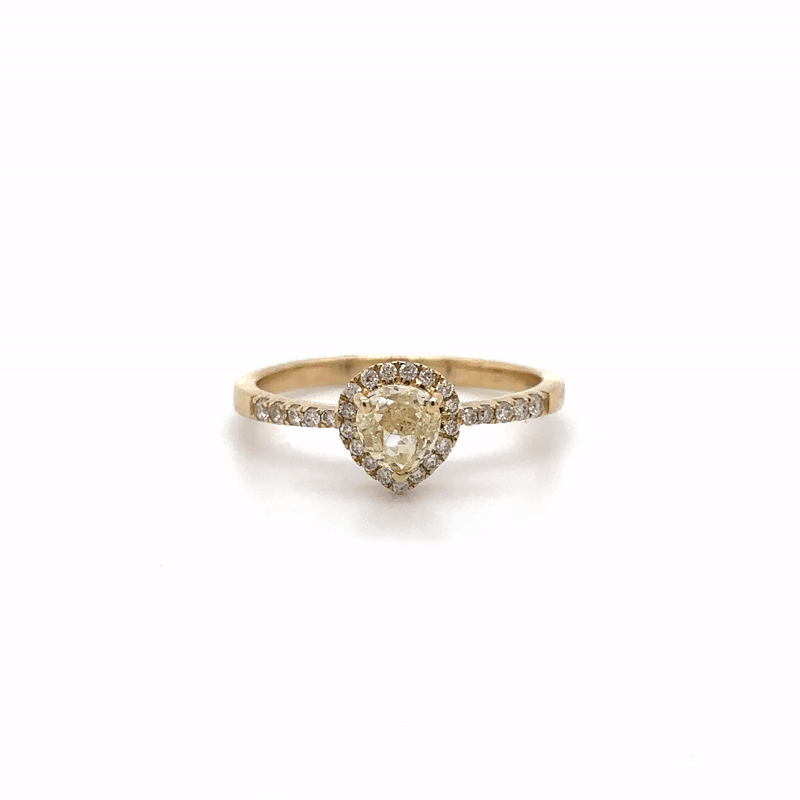 Anillo De Diamantes De Oro Amarillo De 14K 0.73 Ct.