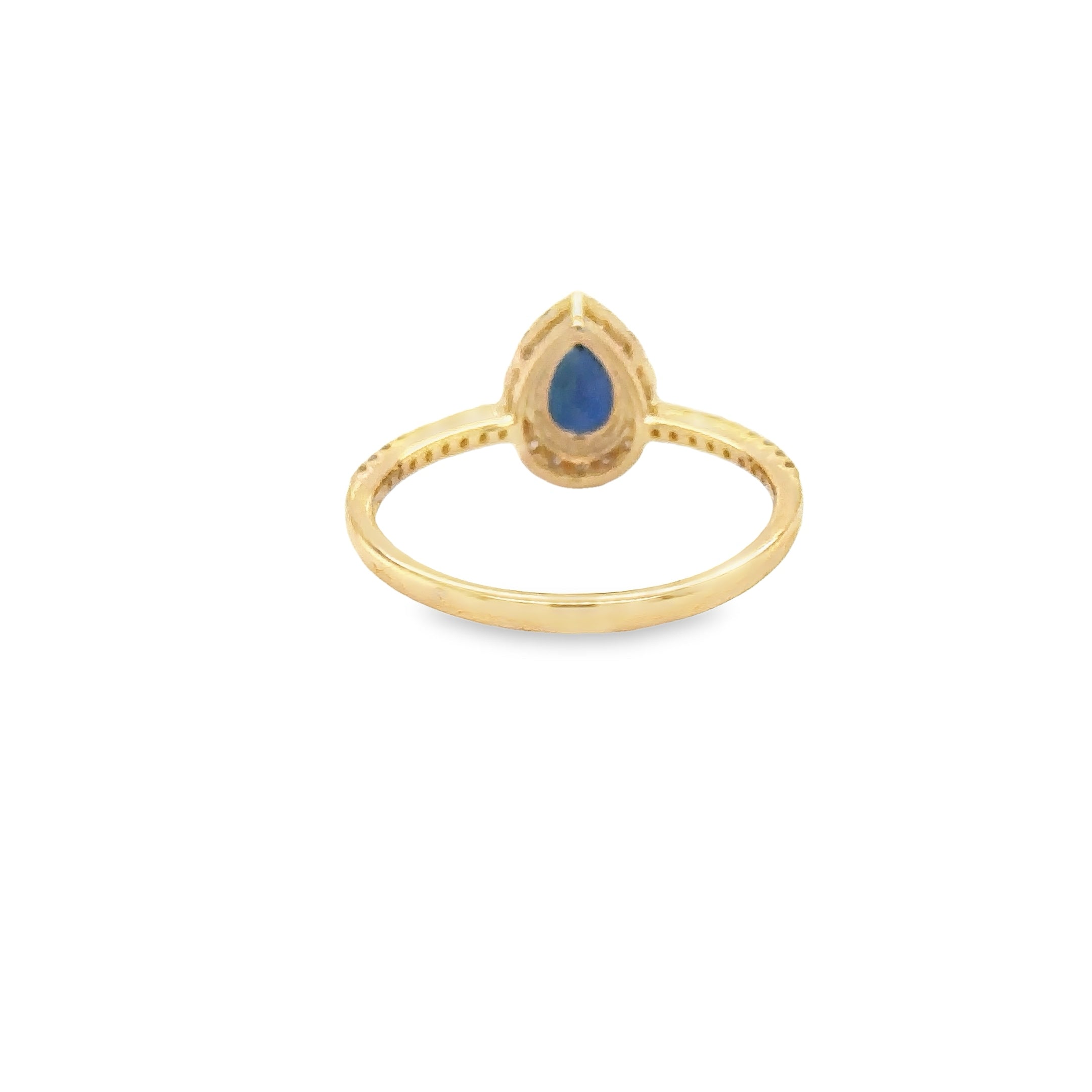 Anillo De Oro Amarillo De 14 Kt Zafiro Y Diamantes De Ceilán 1.24 Ct.