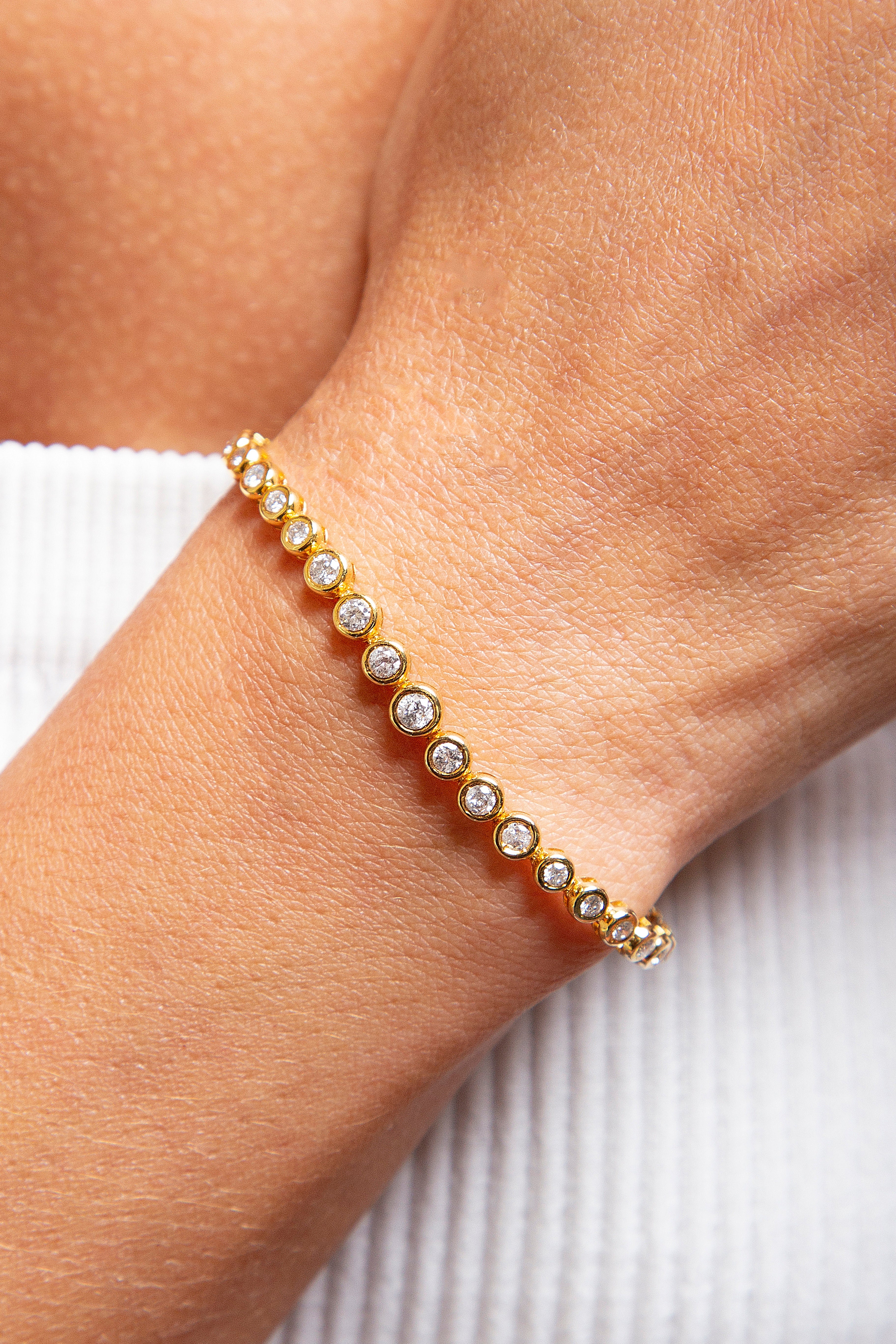 Pulsera Tennis Diamante Oro Amarillo 14K 2 ct.