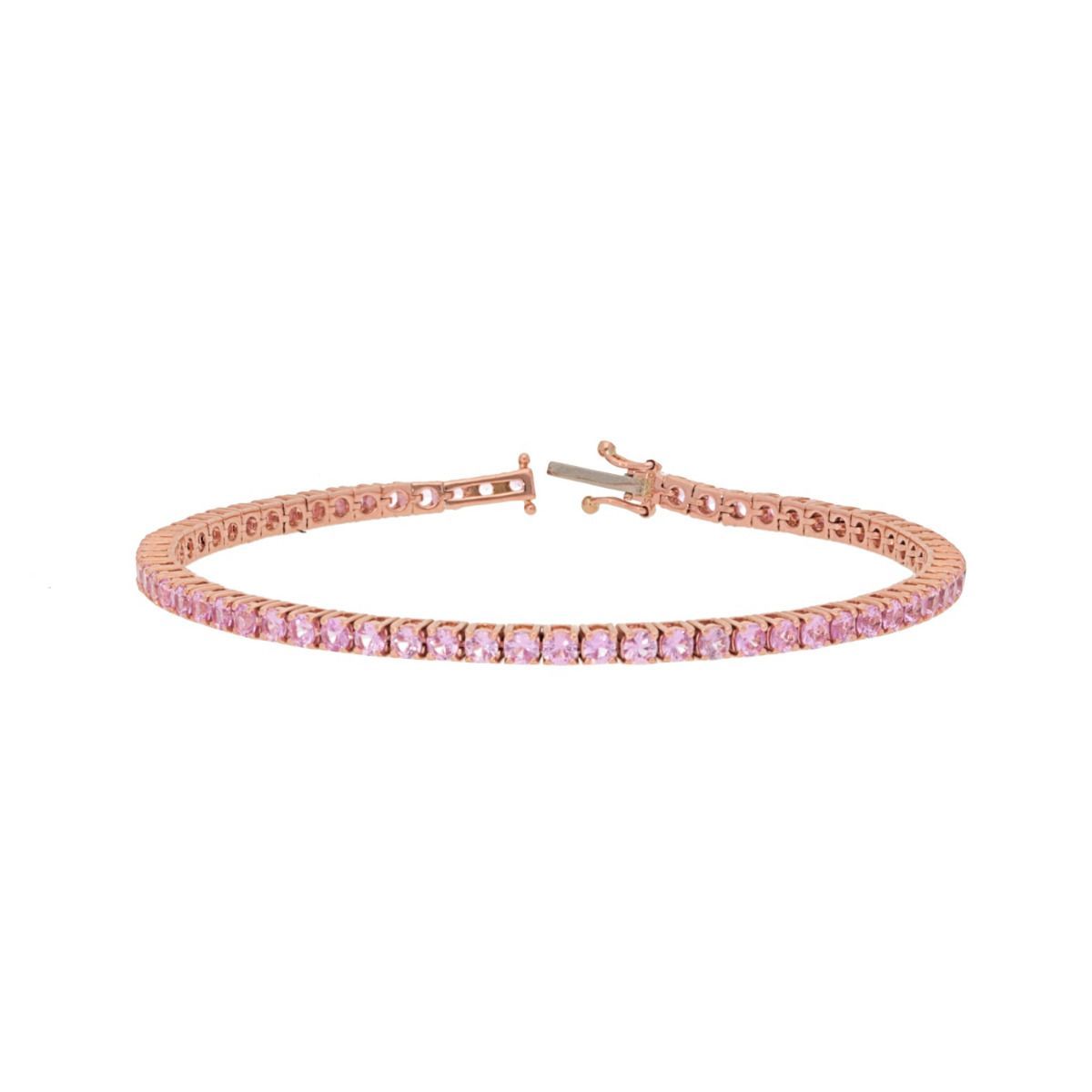 Pulsera En Oro Rosa De 14K Con Zafiro Rosa 8.0 Ct