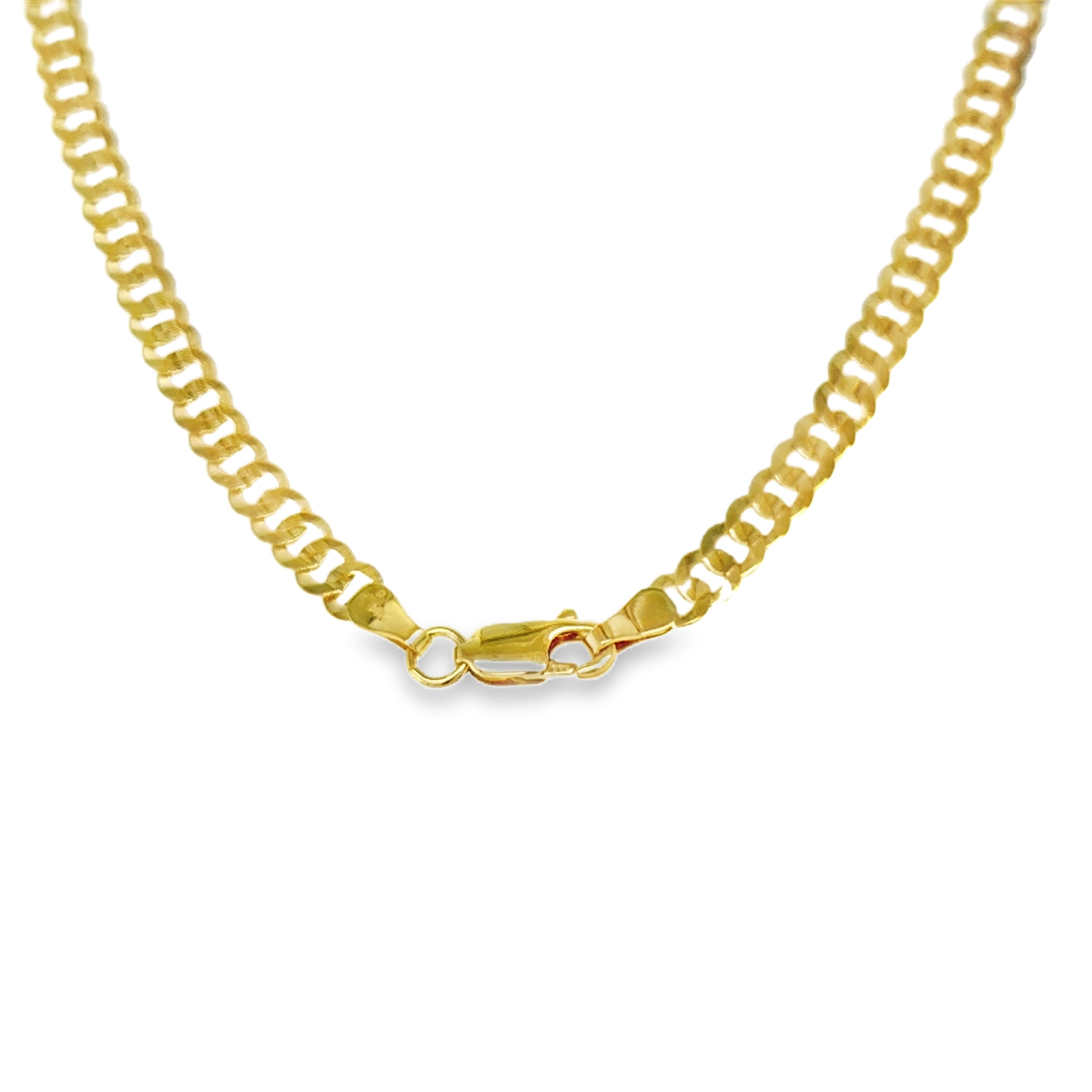Collar Cubano Plano De Oro Amarillo De 14Kt  12.00 G