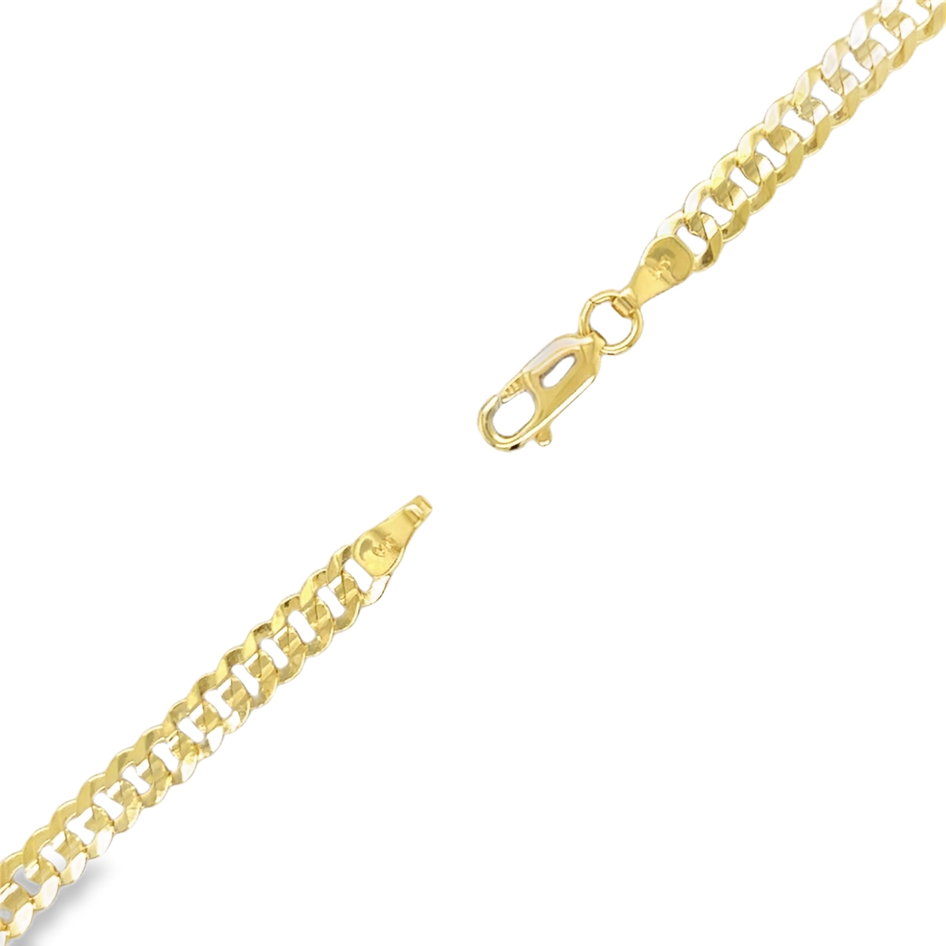 Pulsera Cubana Plana De Oro Amarillo De 14Kt  3.65 G