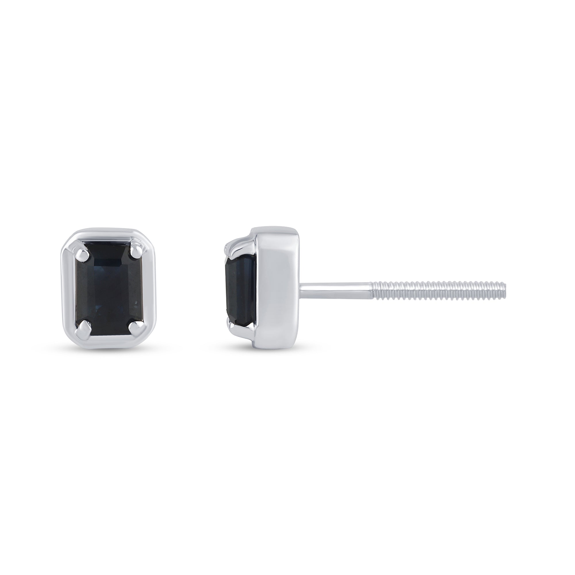14K white gold earrings with blue sapphire, 0.65CT.