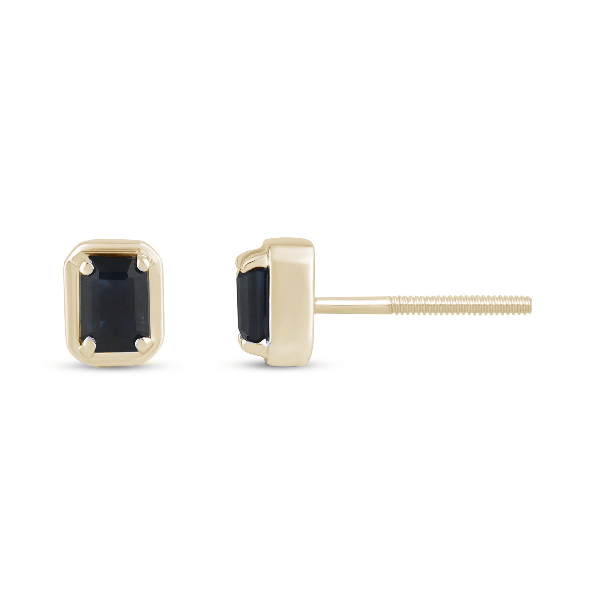 Earrings with blue sapphire and 14K yellow gold, 0.6CT.