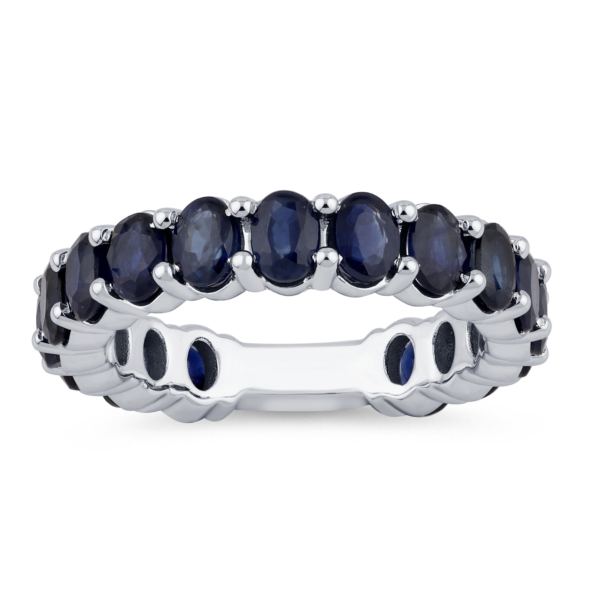 14K white gold ring with blue sapphire, 3.76CT.