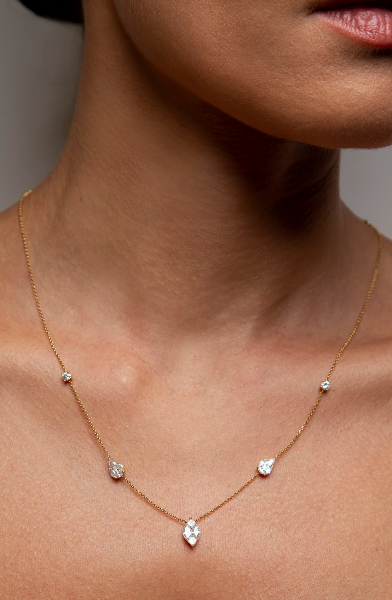 Collar Estaciones Diamante Oro Amarillo 18K 1.64 ct.