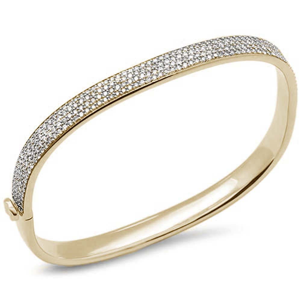 Pulsera Bangle De Diamante En Oro Amarillo De 14K 1.87Ct
