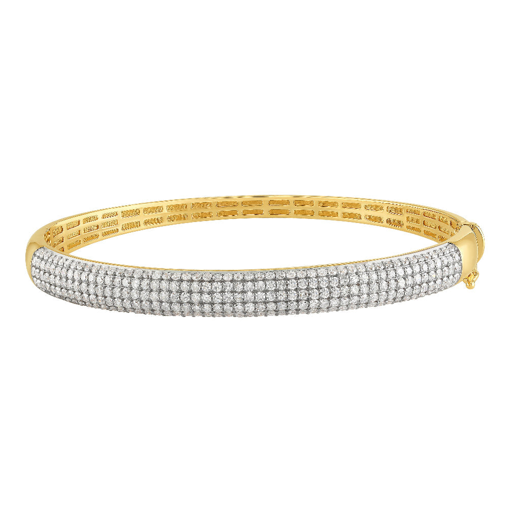 Pulsera Bangle De Diamante En Oro Amarillo De 14K 1.90Ct