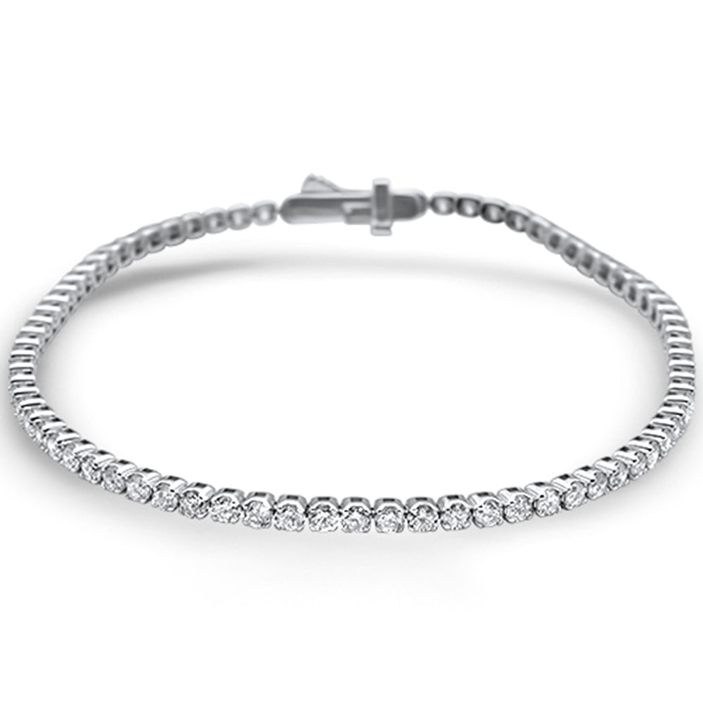 Pulsera Tennis De Diamante En Oro Blanco De 14K 2.89Ct
