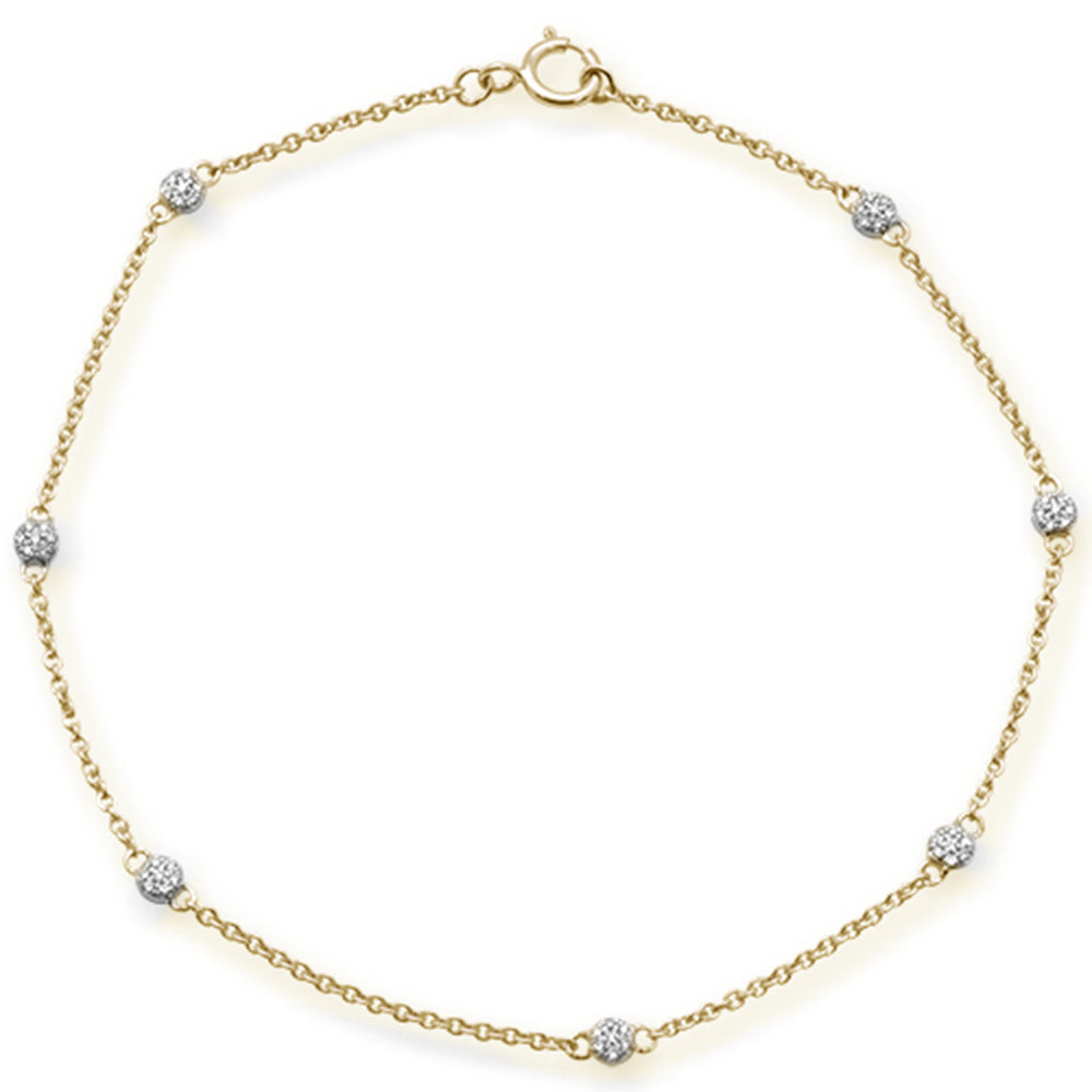 Pulsera Station De Diamante En Oro Amarillo De 14K .09Ct