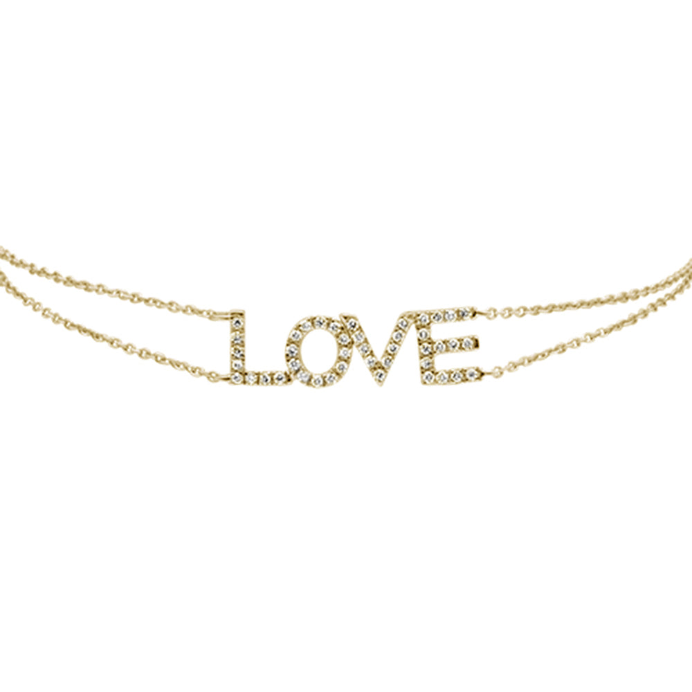 Pulsera Corazón De Diamante En Oro Amarillo De 14K .18Ct