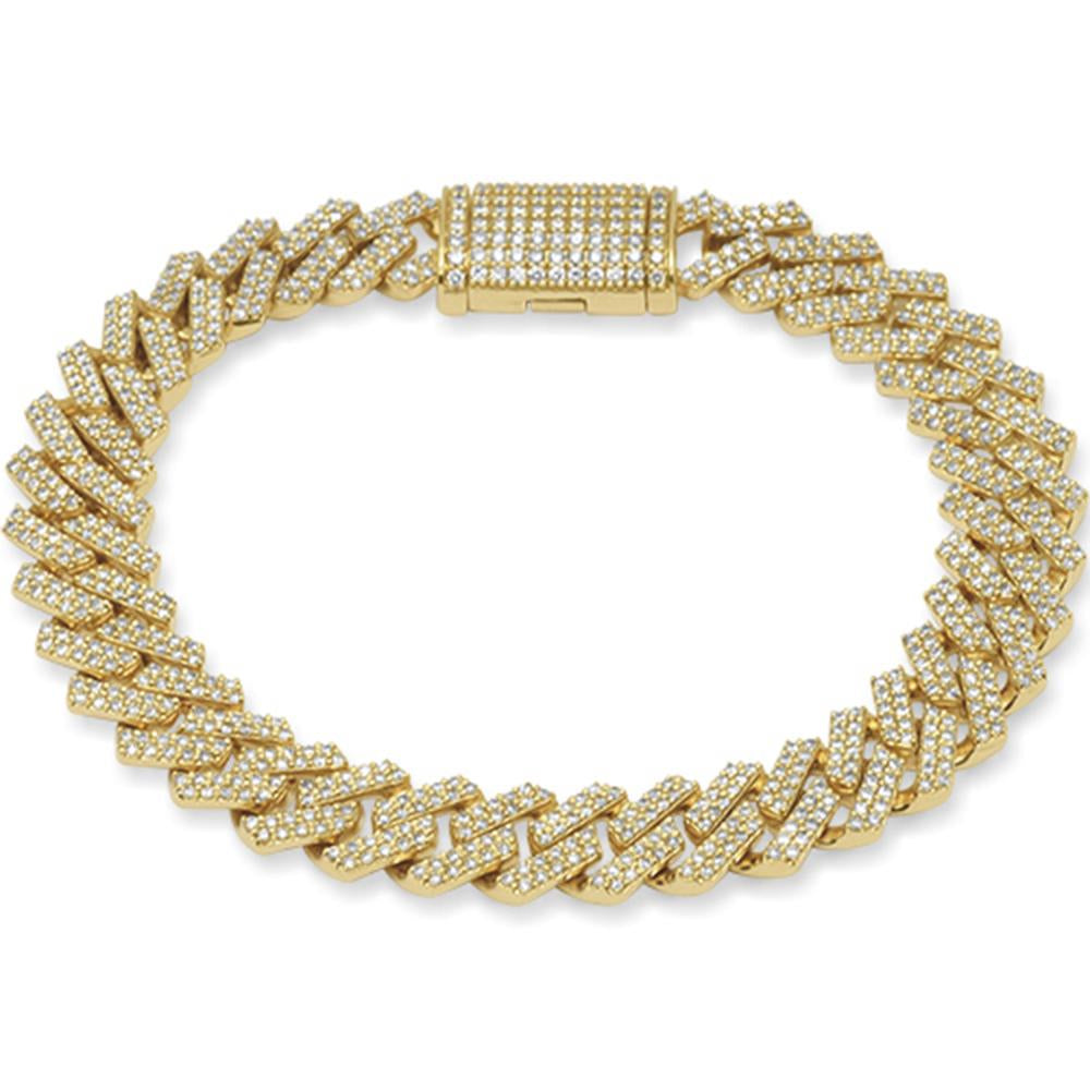 Pulsera Cubana De Diamante En Oro Amarillo De 14K 4.14Ct