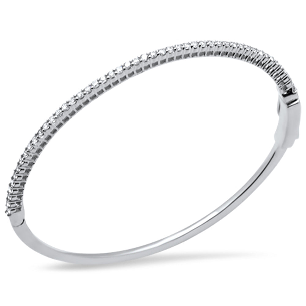 Pulsera Bangle De Diamante En Oro Blanco De 14K .89Ct