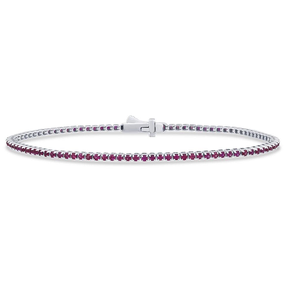 Ruby Bracelet in 14K White Gold 1.62 CT