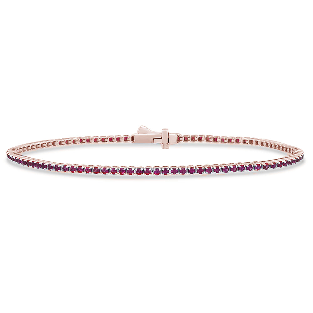 Ruby Bracelet in 14K Rose Gold 1.7 CT