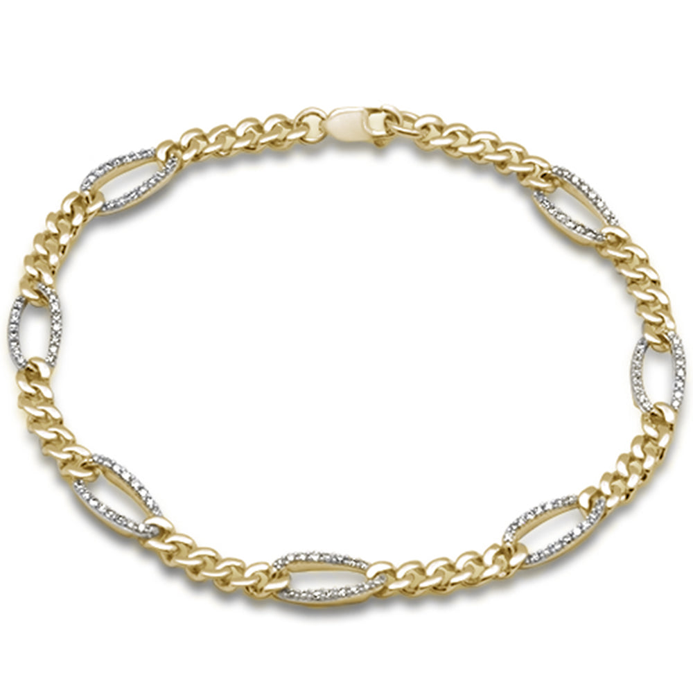 Pulsera Fígaro De Diamante En Oro Amarillo De 14K .48Ct