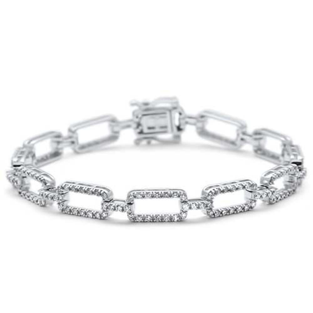 Pulsera Link De Diamante En Oro Blanco De 14K 2.00Ct