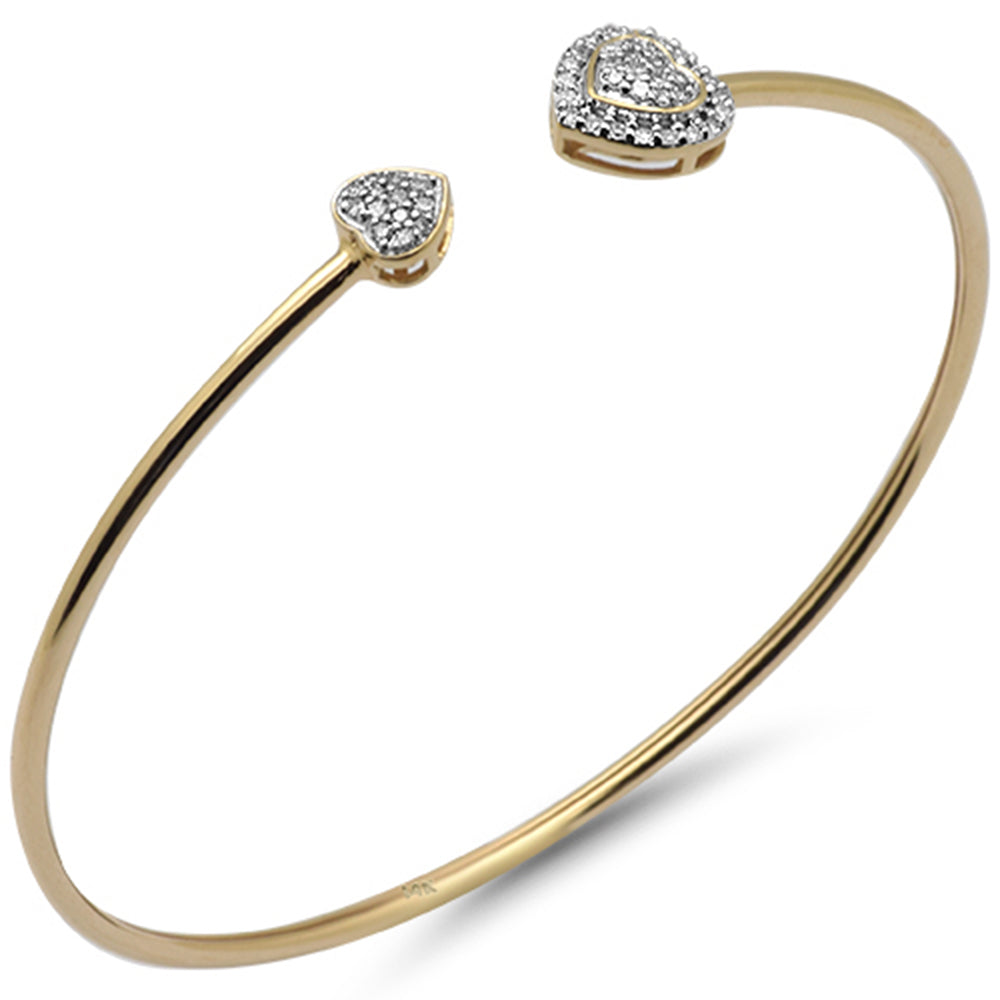 Pulsera Bangle Corazón De Diamante En Oro Amarillo De 14K .23Ct