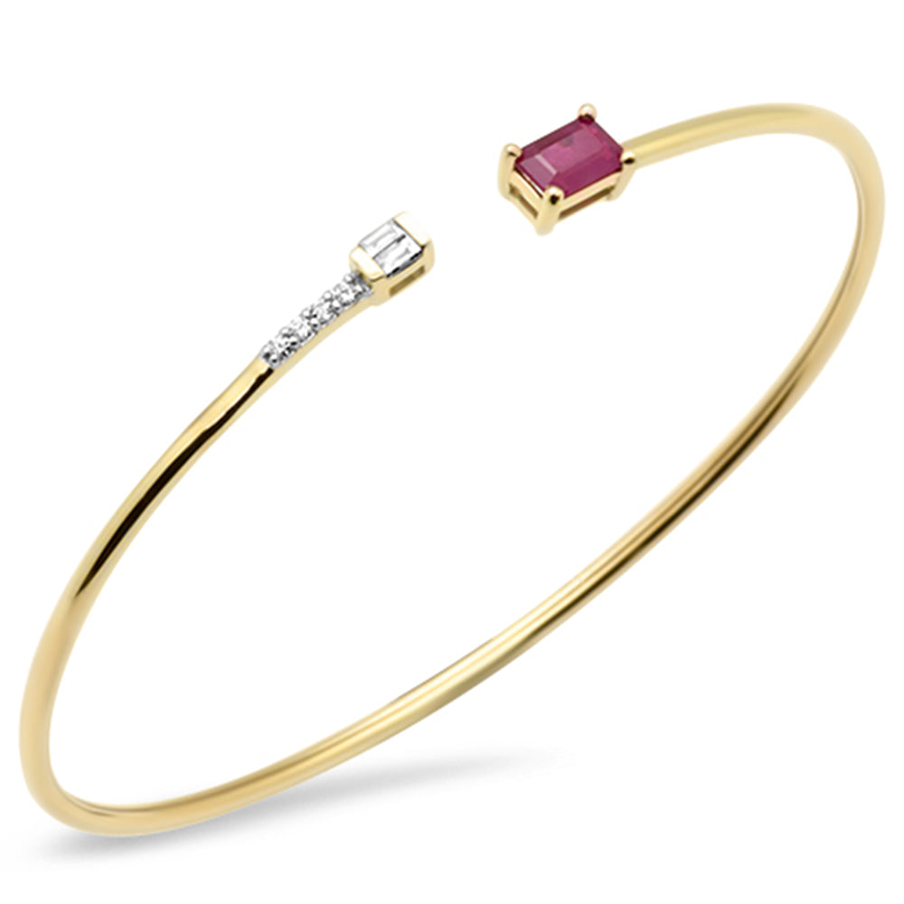 Diamond &amp; Ruby Bracelet in 14K Yellow Gold 0.7 CT