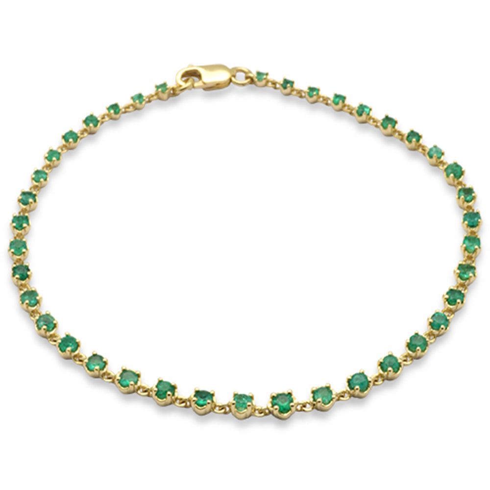 14K Yellow Gold Emerald Bracelet 1.5 CT