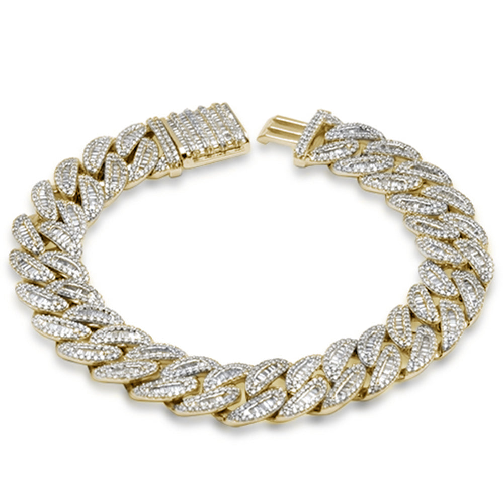 Pulsera Cubana De Diamante En Oro Amarillo De 14K 3.23Ct