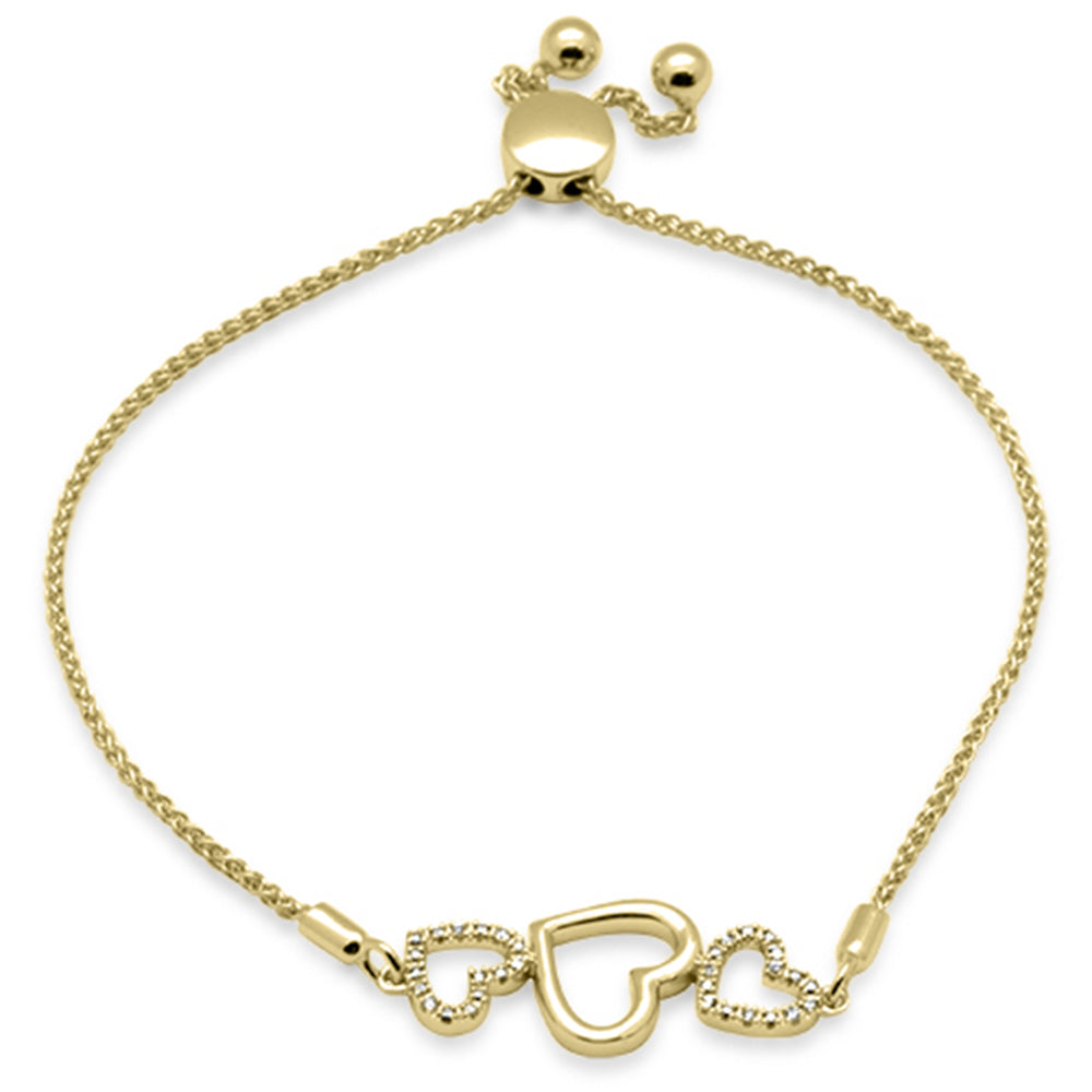 Pulsera Corazón De Diamante En Oro Amarillo De 14K .04Ct