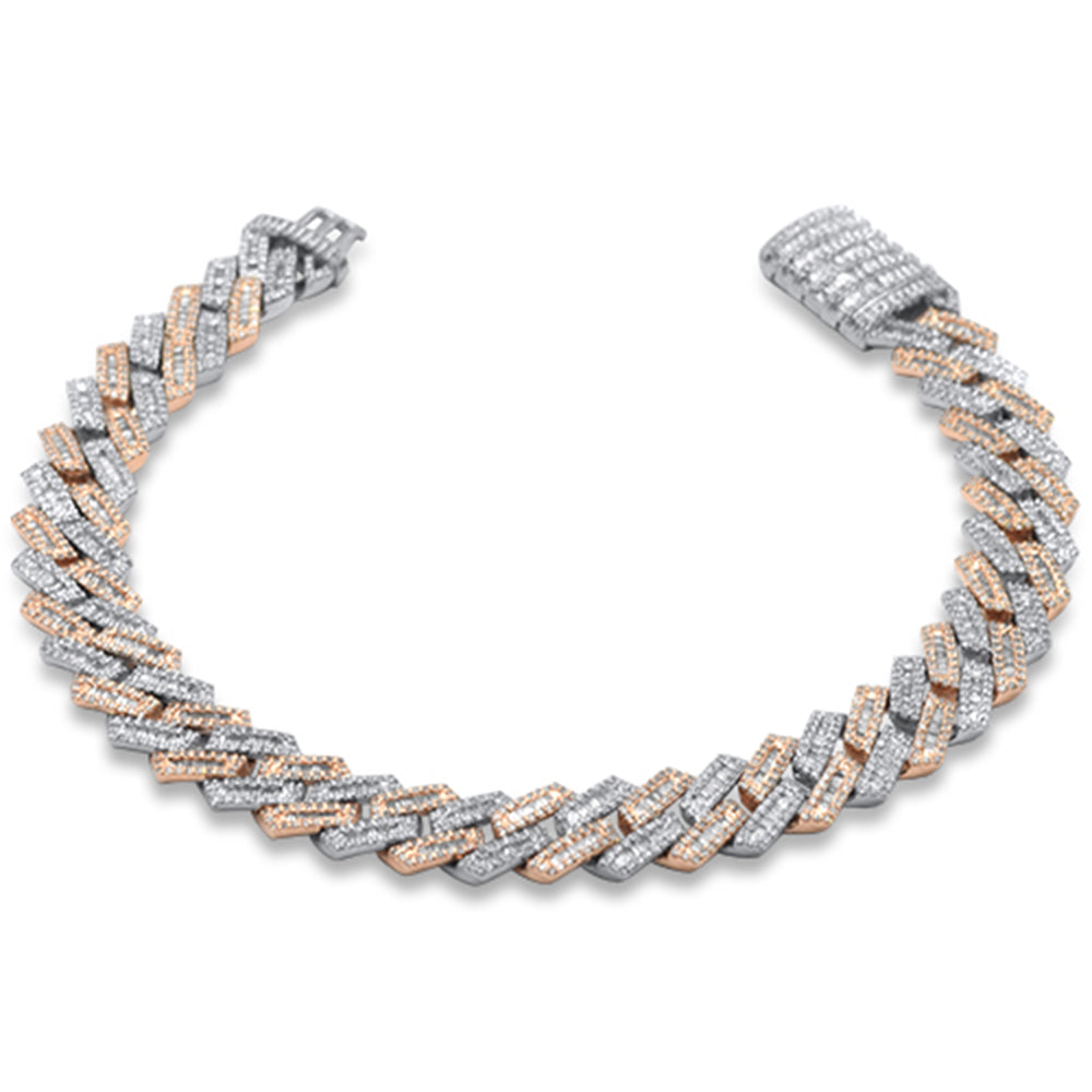 Pulsera Cubana De Diamante En Oro Blanco De 14K 20.37Ct