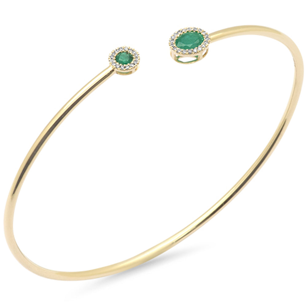 Diamond &amp; Emerald Bracelet in 14K Yellow Gold 0.58 CT