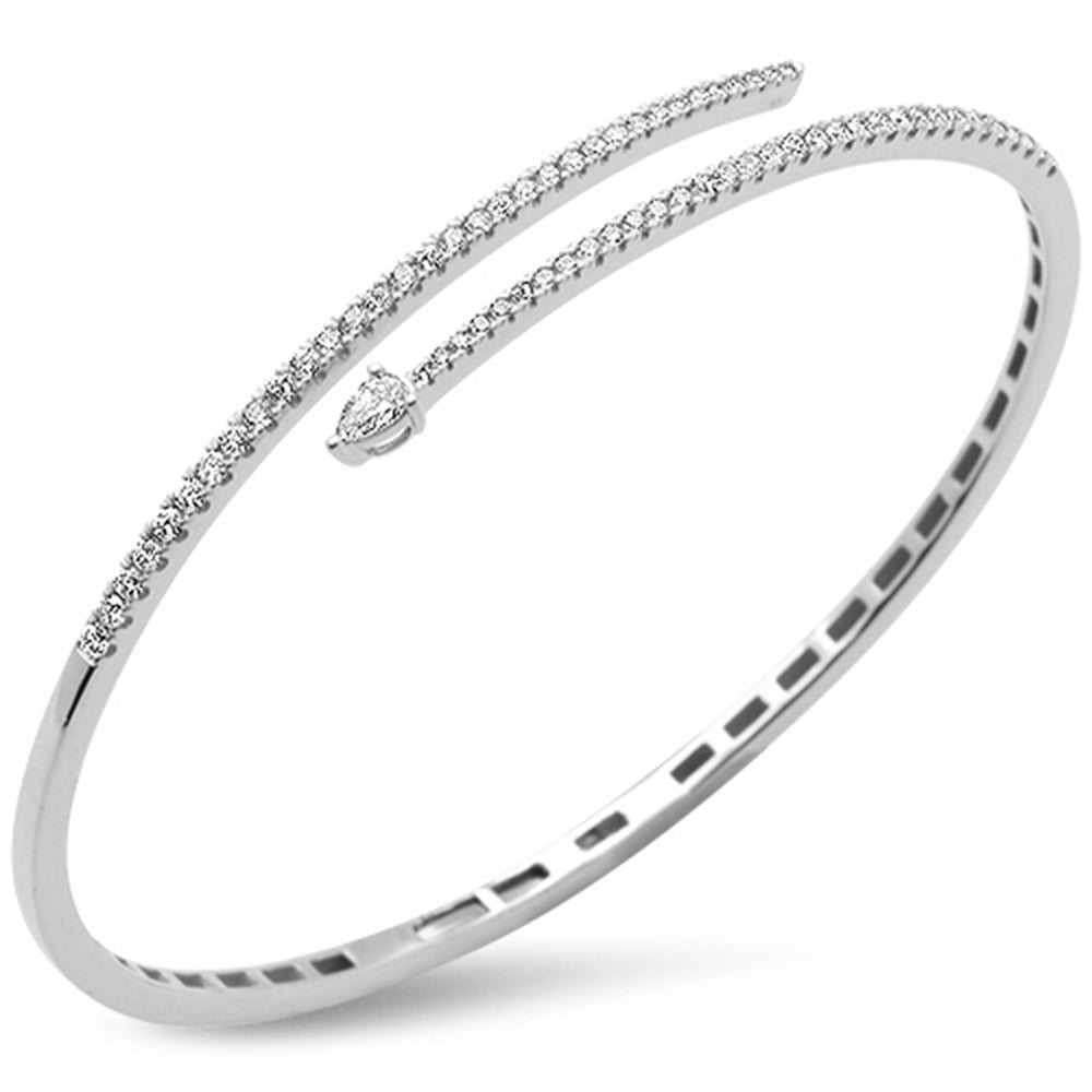 Pulsera Bangle De Diamante En Oro Blanco De 14K .92Ct