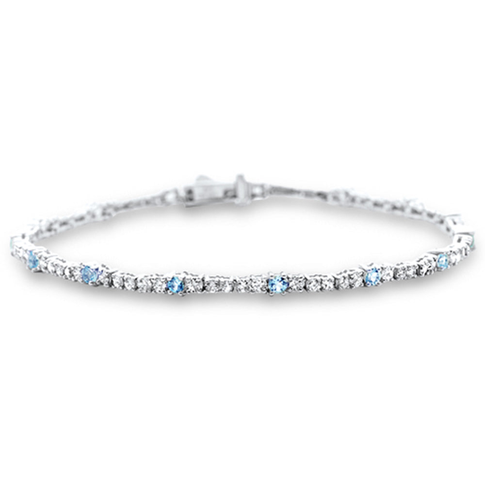 Pulsera De Diamante Y Piedra Preciosa En Oro Blanco De 14K 2.39Ct