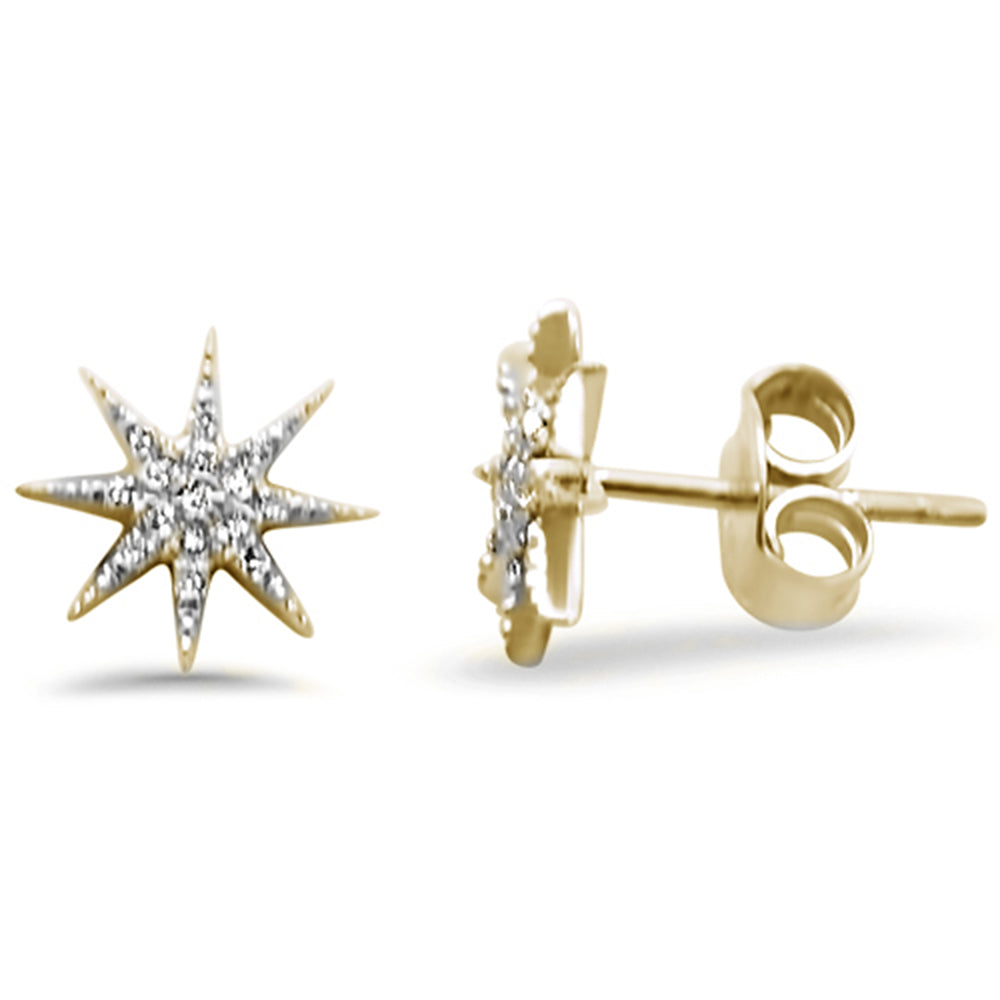 Aretes Stud De Diamante En Oro Amarillo De 14K .09Ct