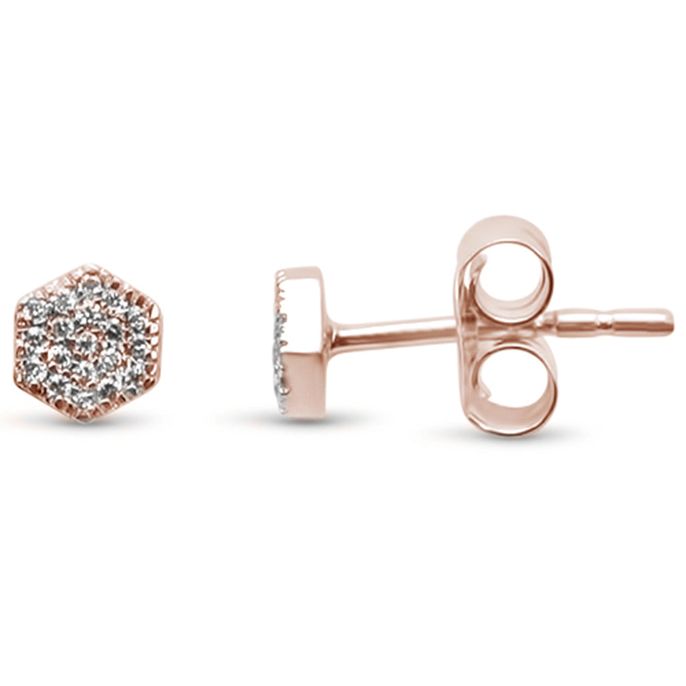 Aretes Stud De Diamante En Oro Rosa De 14K .06Ct