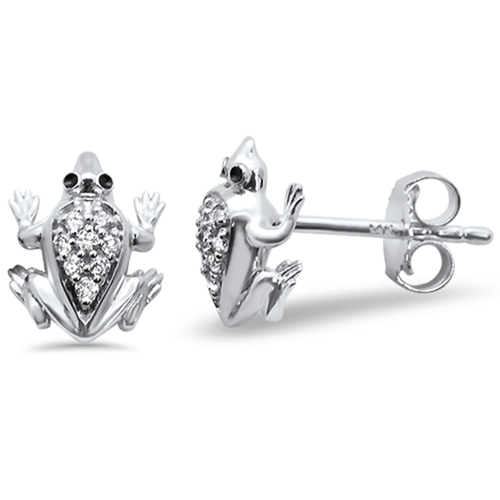 Aretes Stud De Diamante En Oro Blanco De 14K .07Ct